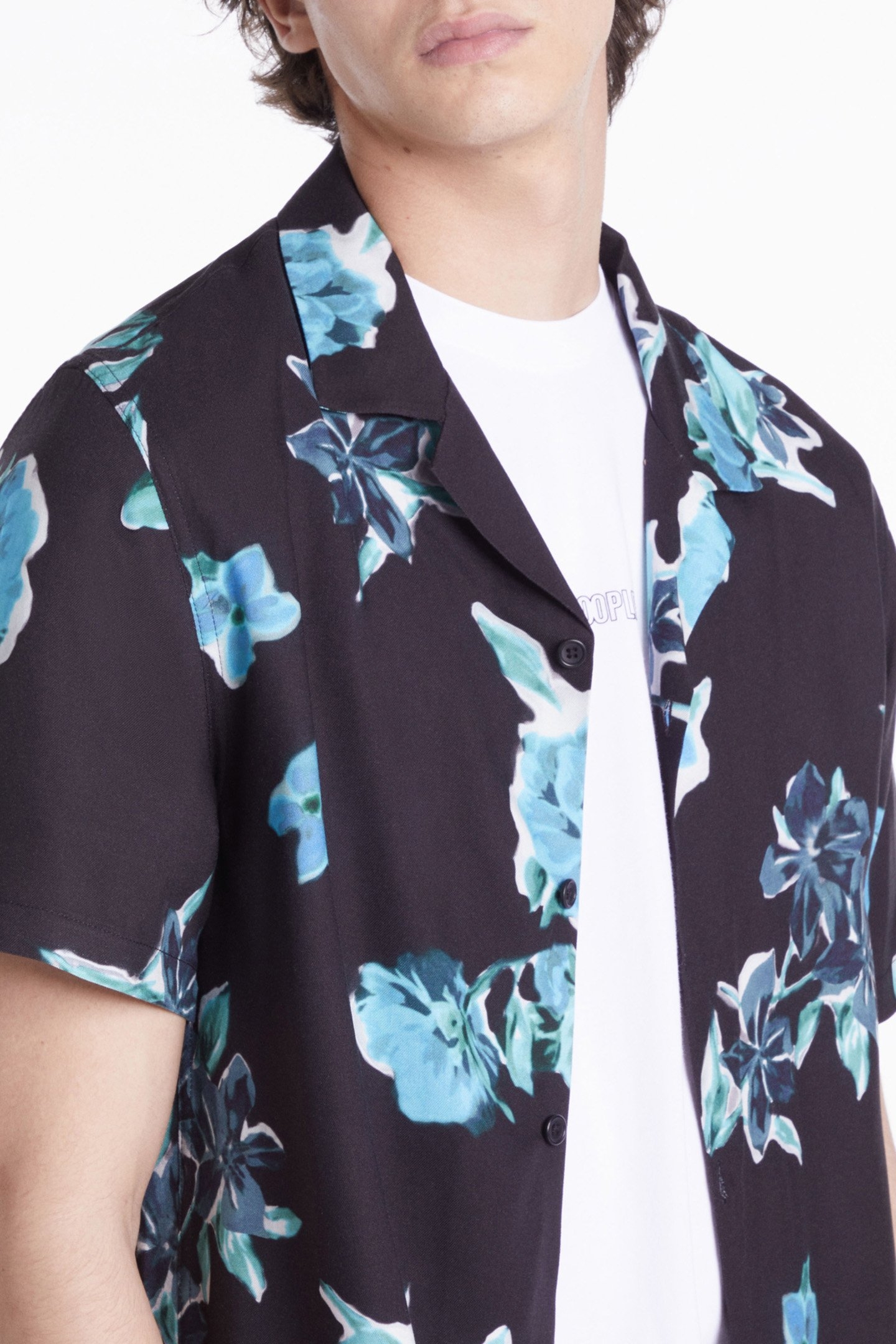 SHORT SLEEVE SHIRT WITH CLASSIC COLLAR BLACK BLUE 7