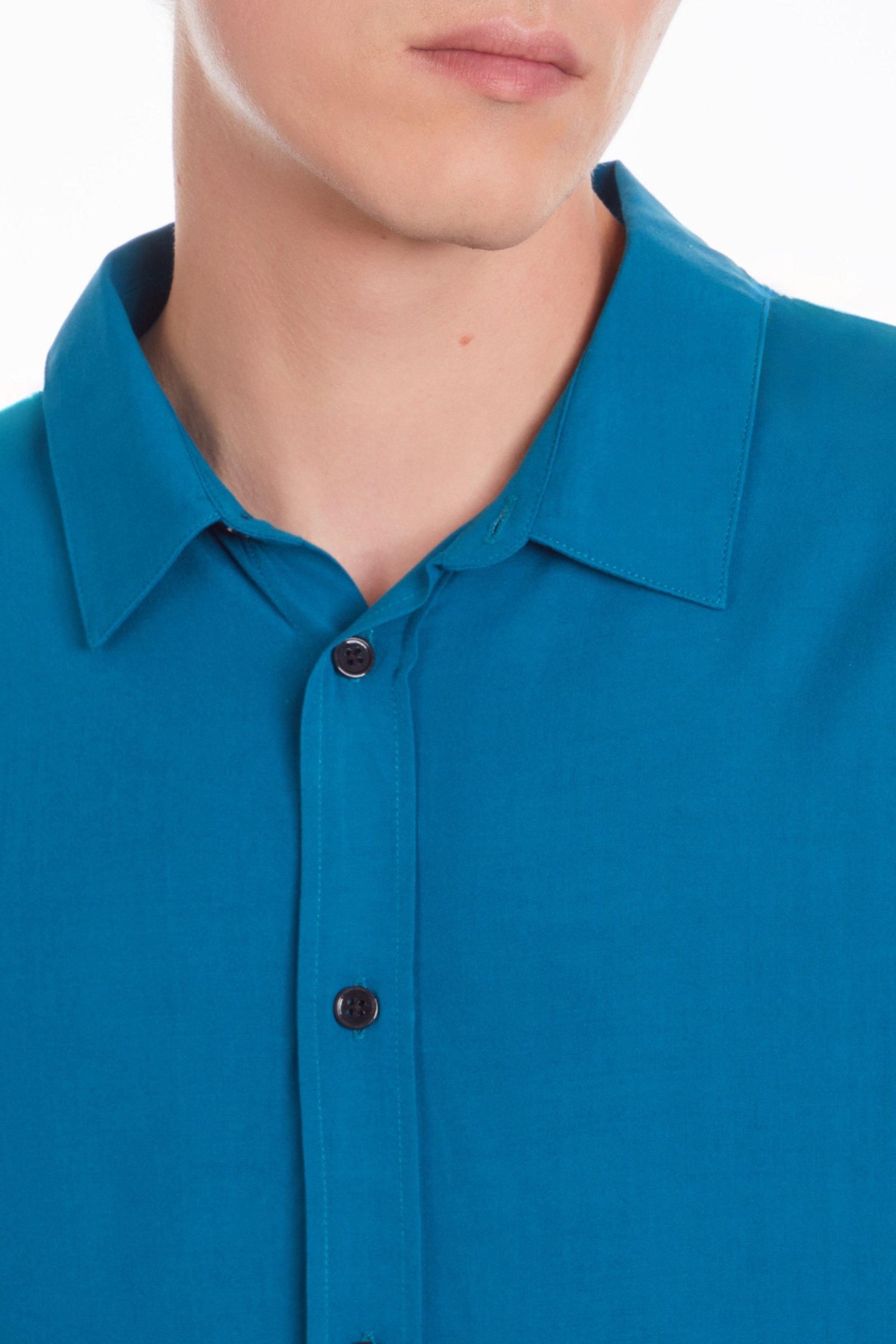 LONG SLEEVE SHIRT WITH CLASSIC COLLAR MEDIUM BLUE 6
