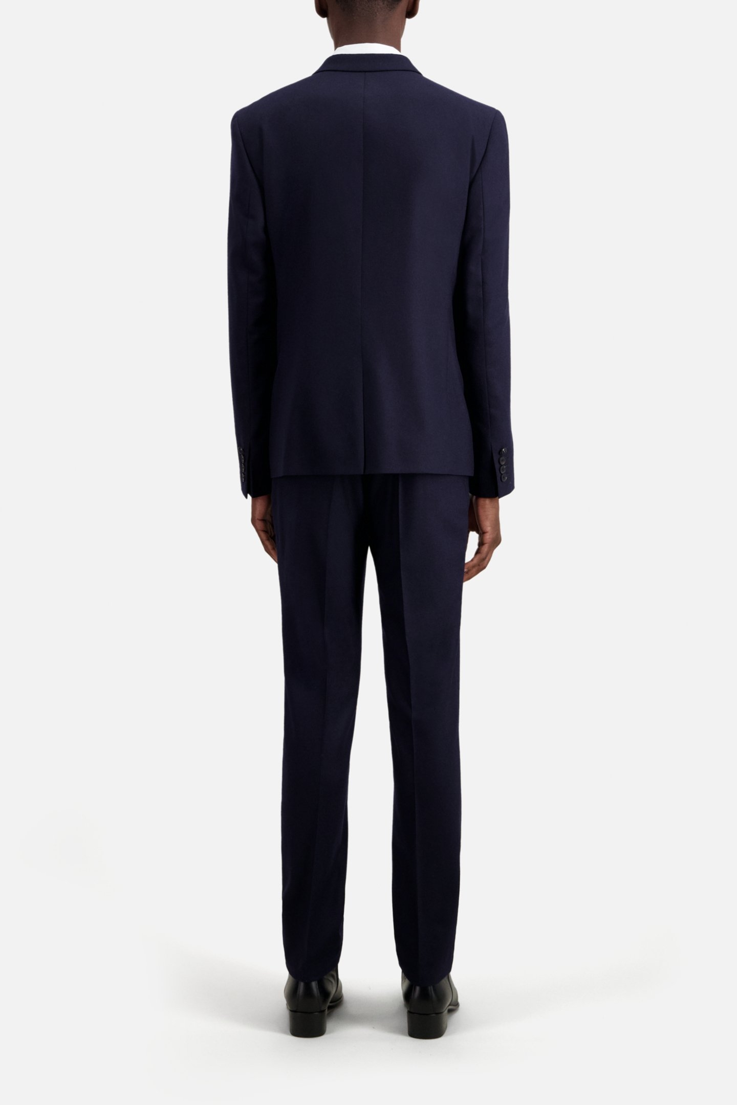 FITTED FLANNEL SUIT JACKET NAVY 3