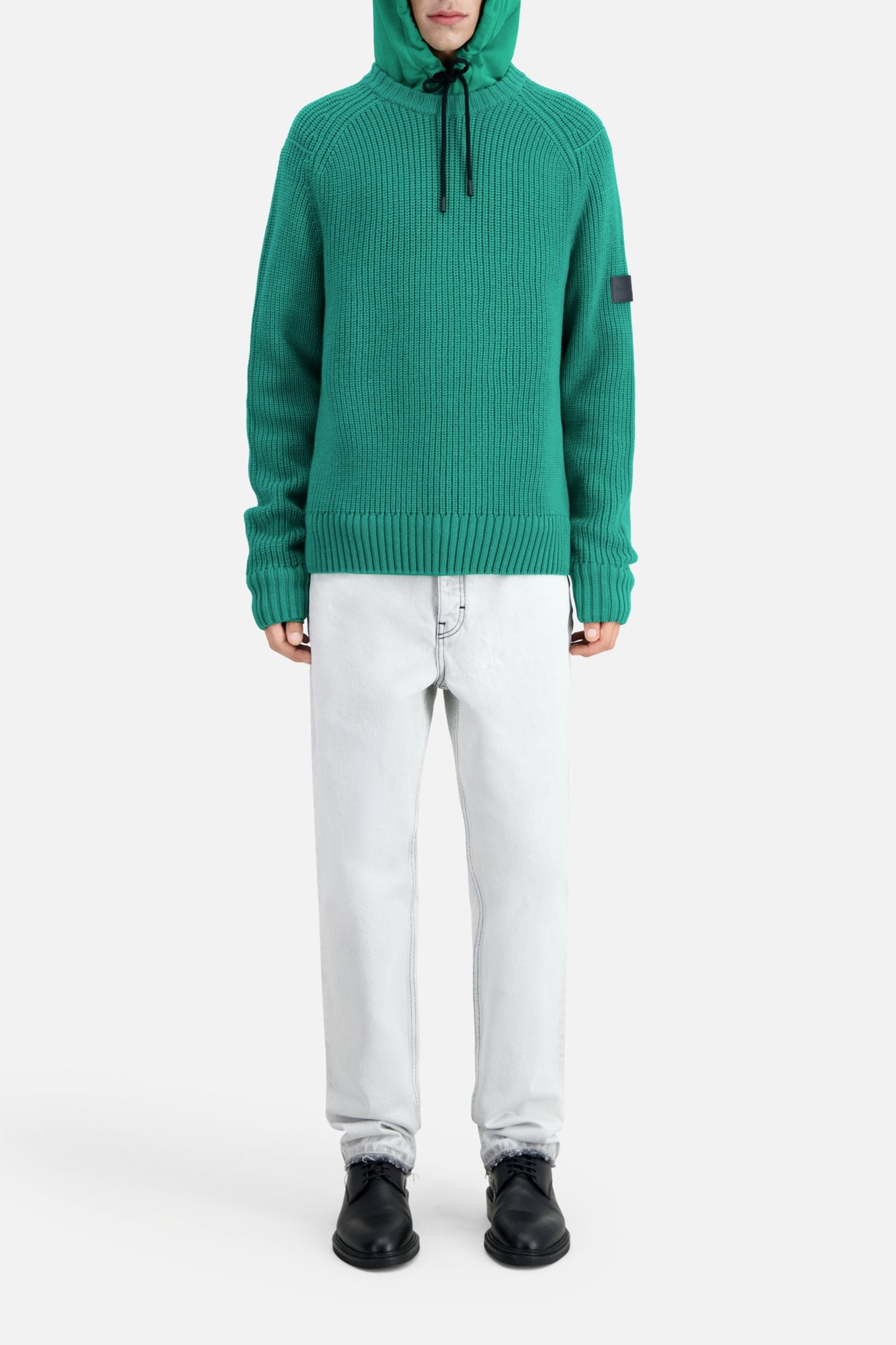 PULL COL ROND A COTES PERLEES GREEN 2