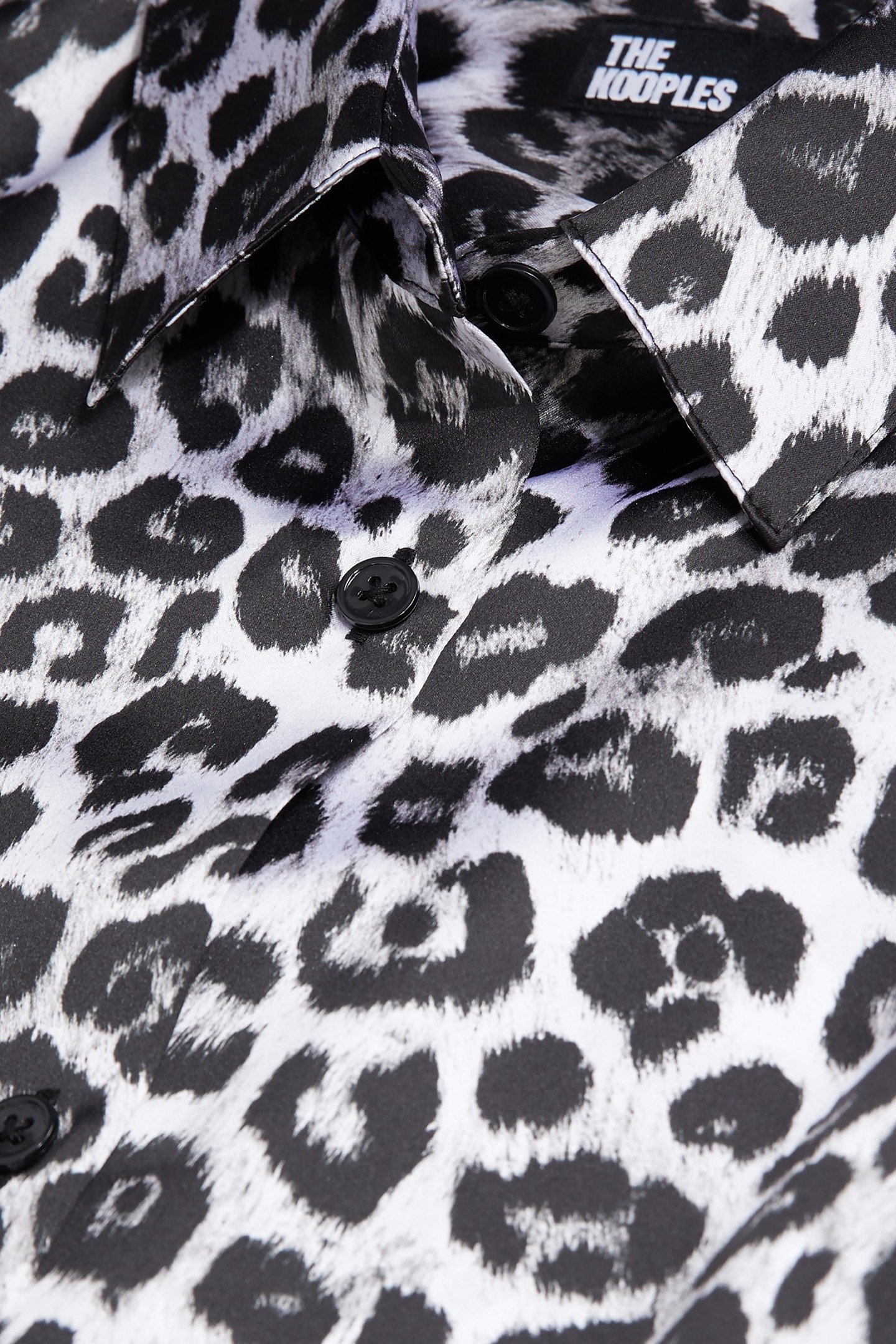 LONG SLEEVE SATIN SHIRT BLACK WHITE LEOPARD 5