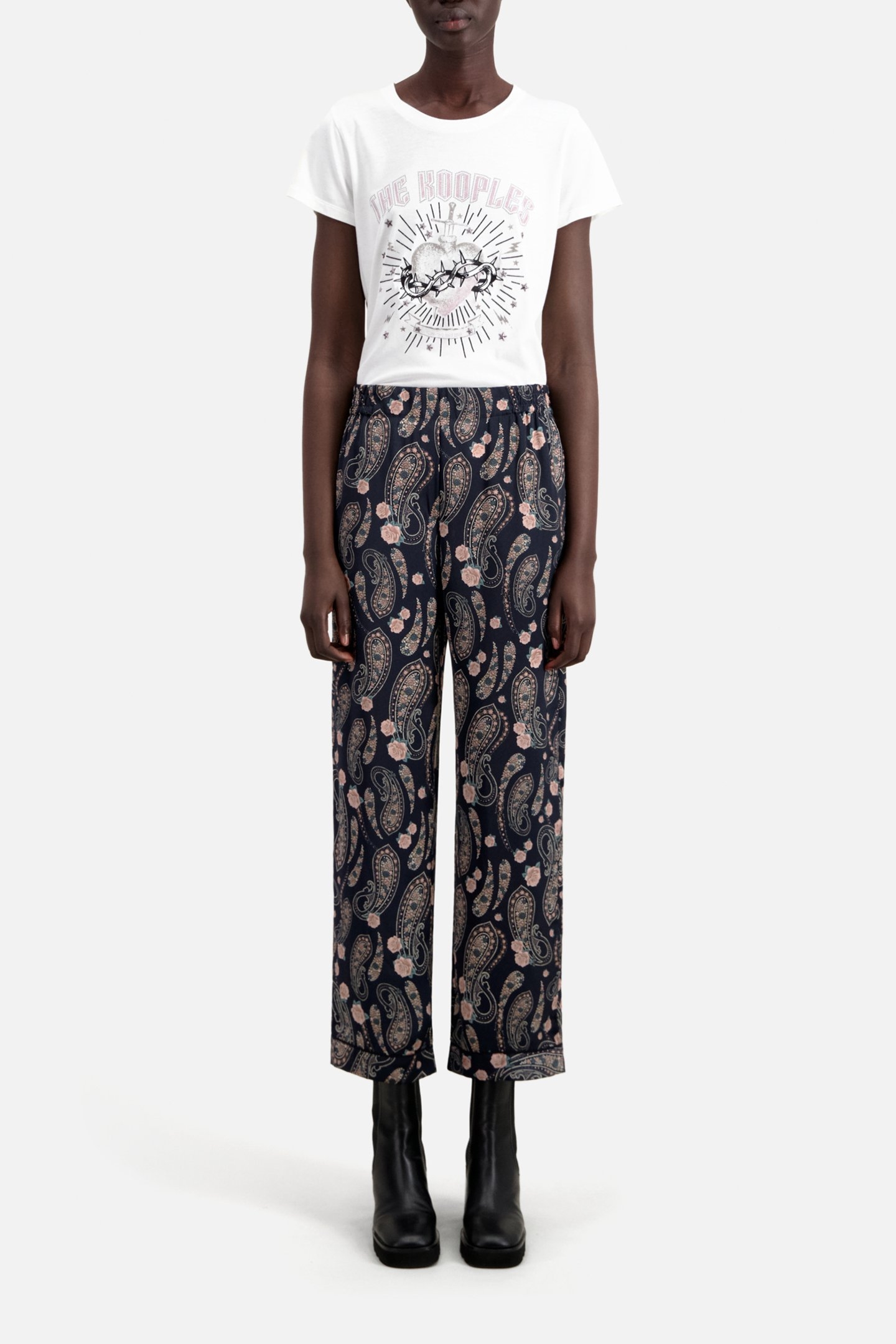 LOOSE PANTS BLACK/PINK 2