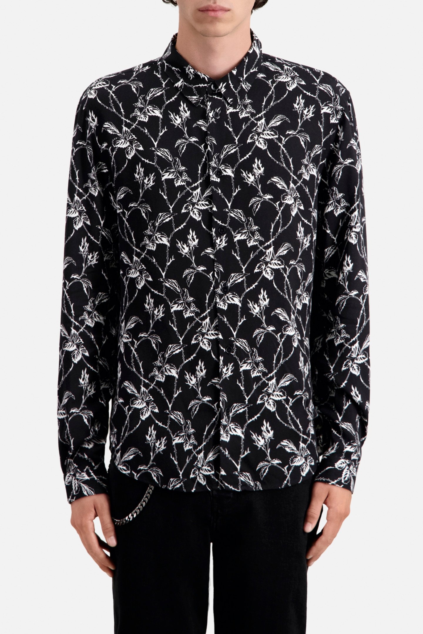 LONG SLEEVE SHIRT BLACK WHITE 1