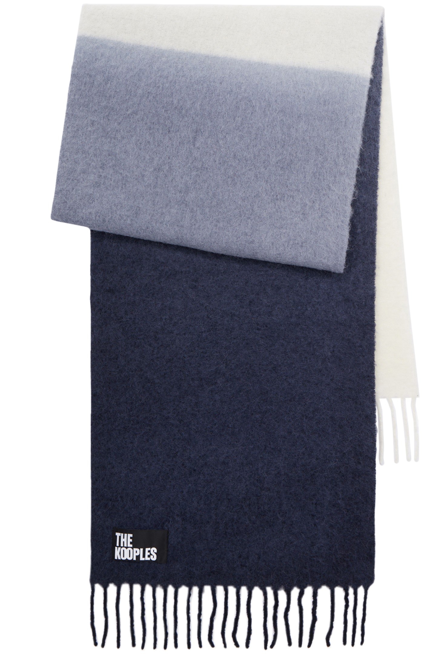 TIE AND DIE SCARF WITH FRINGES NAVY 1