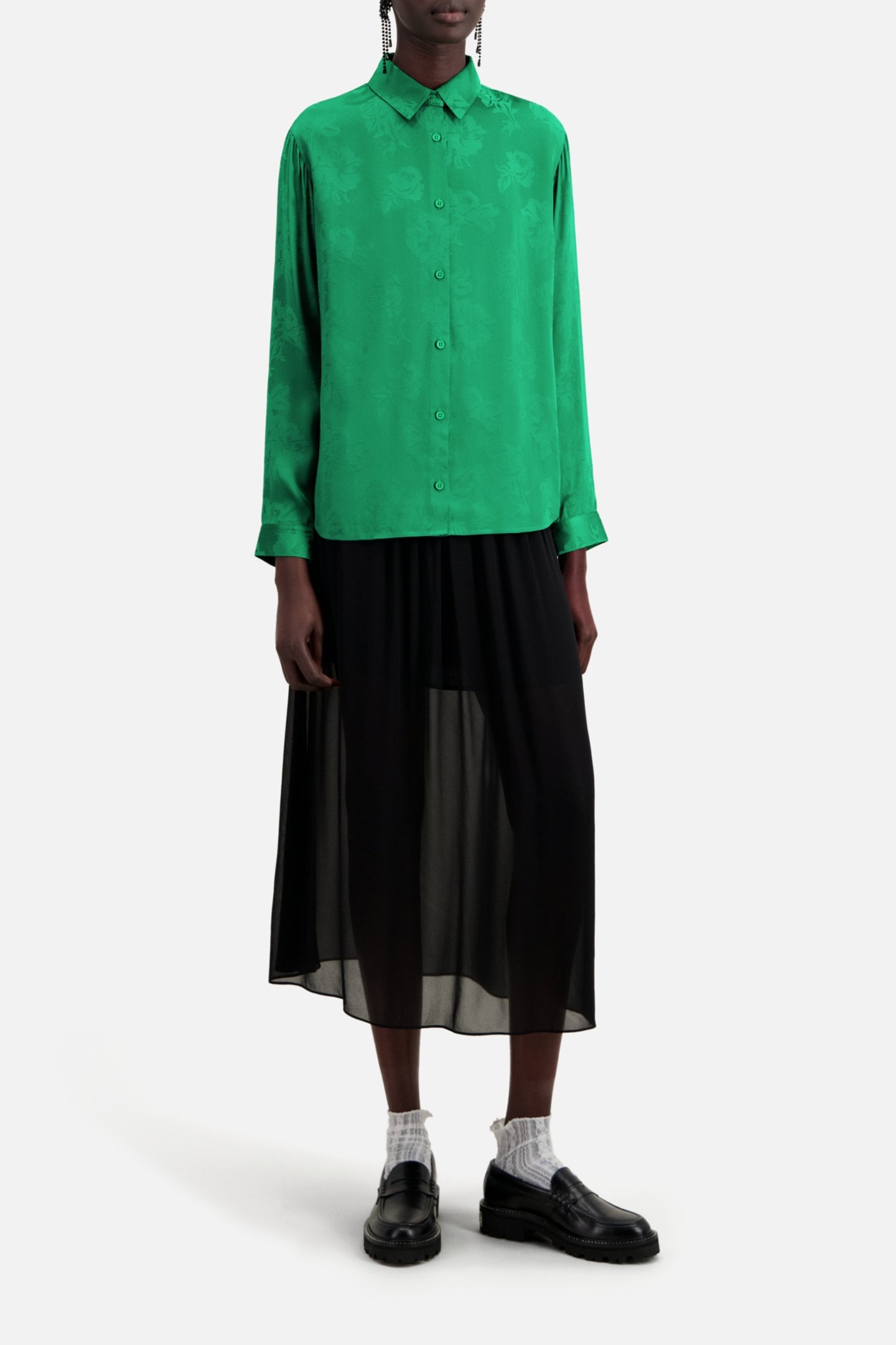 JACQUARD LONG-SLEEVED SHIRT GREEN 5