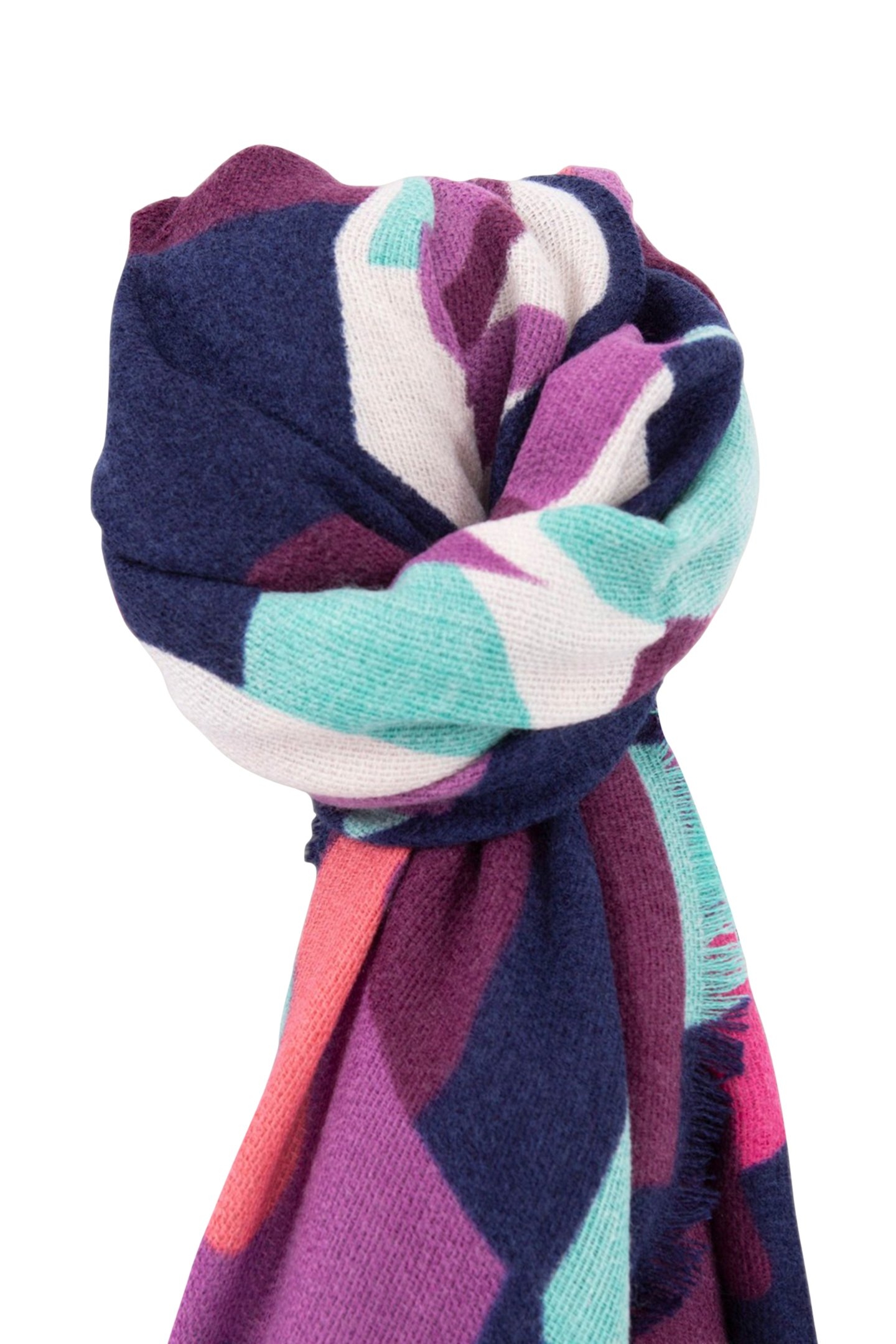 ARIA - NAVY SCARF WITH ABSTRACT PATTERN 2