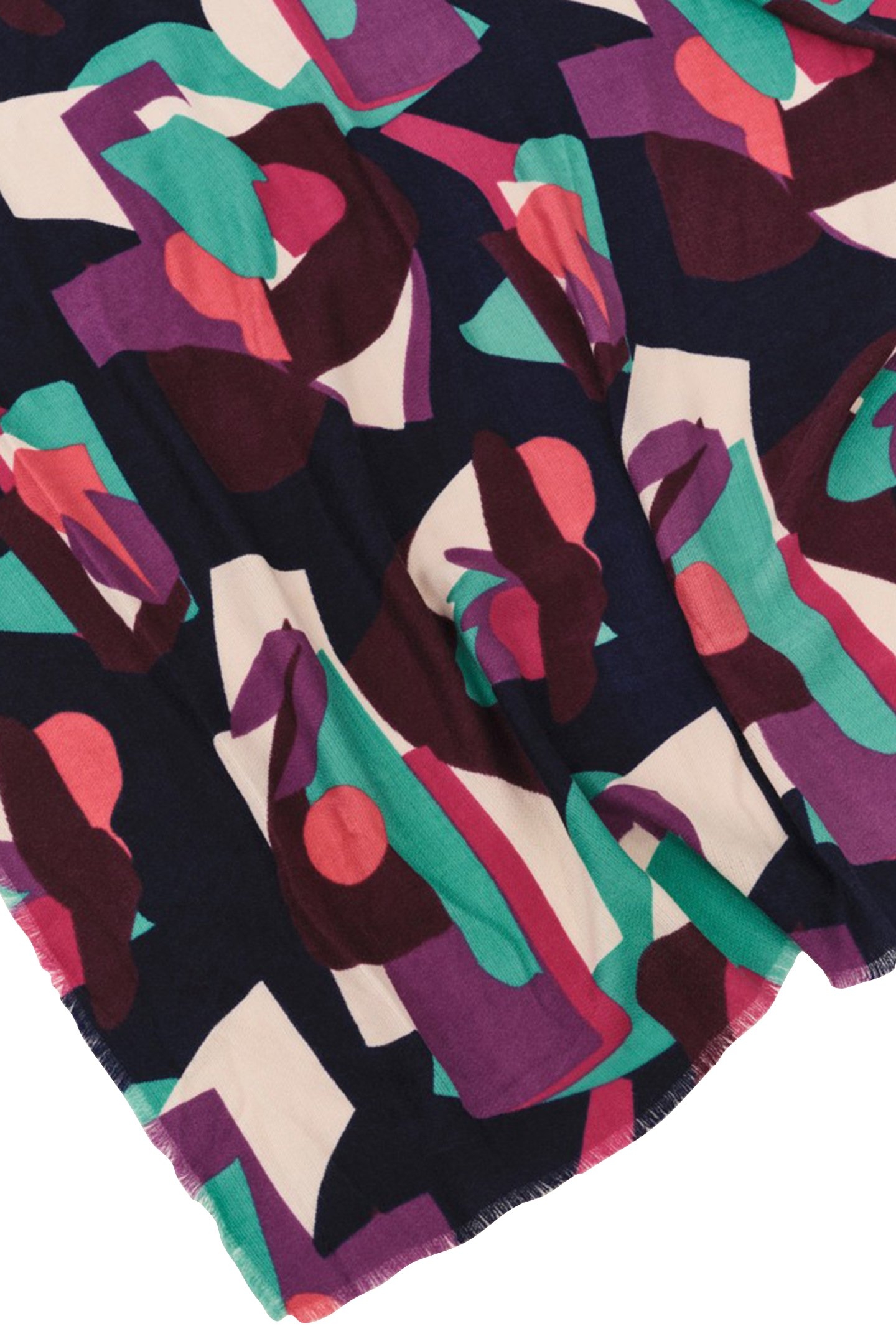 ARIA - NAVY SCARF WITH ABSTRACT PATTERN 3