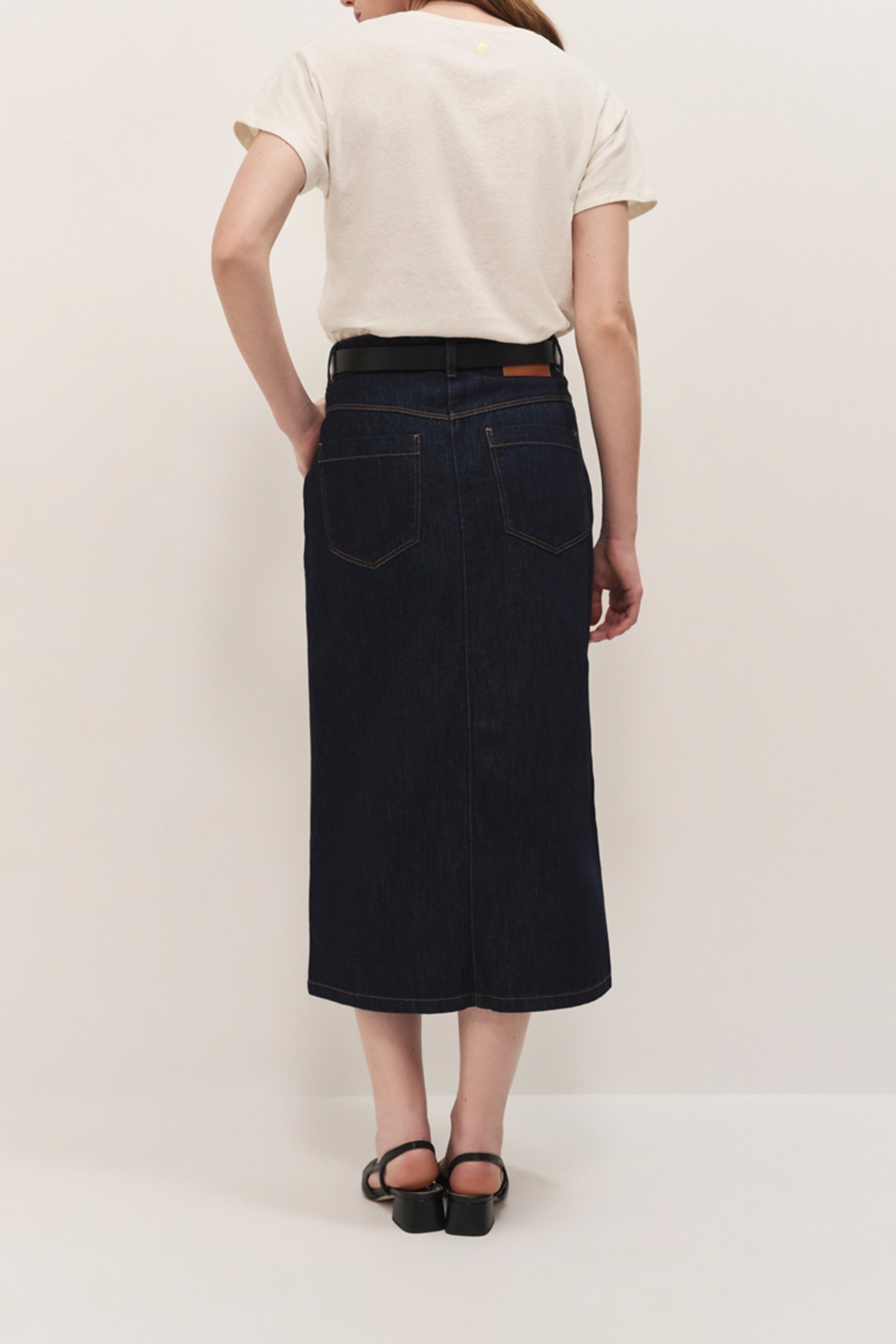JAKE - NIGHT BLUE DENIM MIDI SKIRT 2