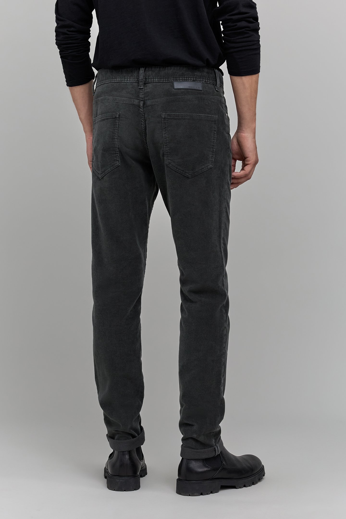 SLIM BITUMEN CORDUROY PANTS 2