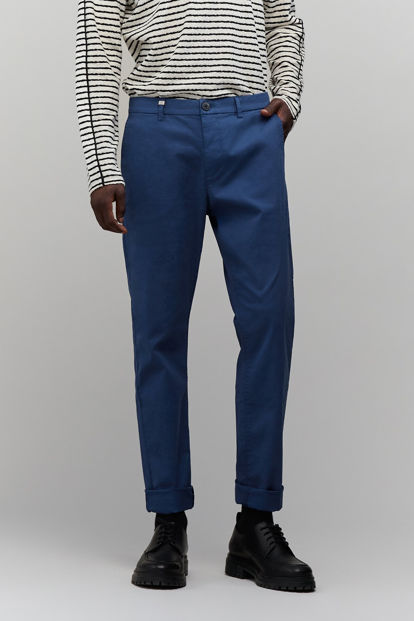 SLIM COBALT CHINO PANTS 1