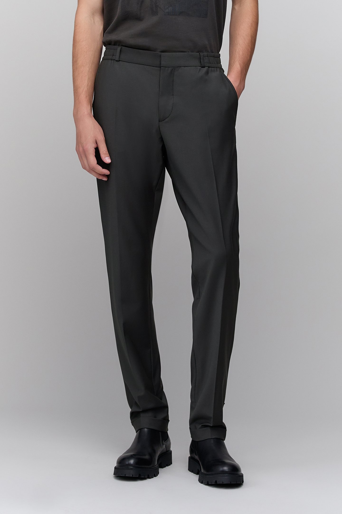 ULTRA MOBILITY KHAKI SUIT TROUSERS 1