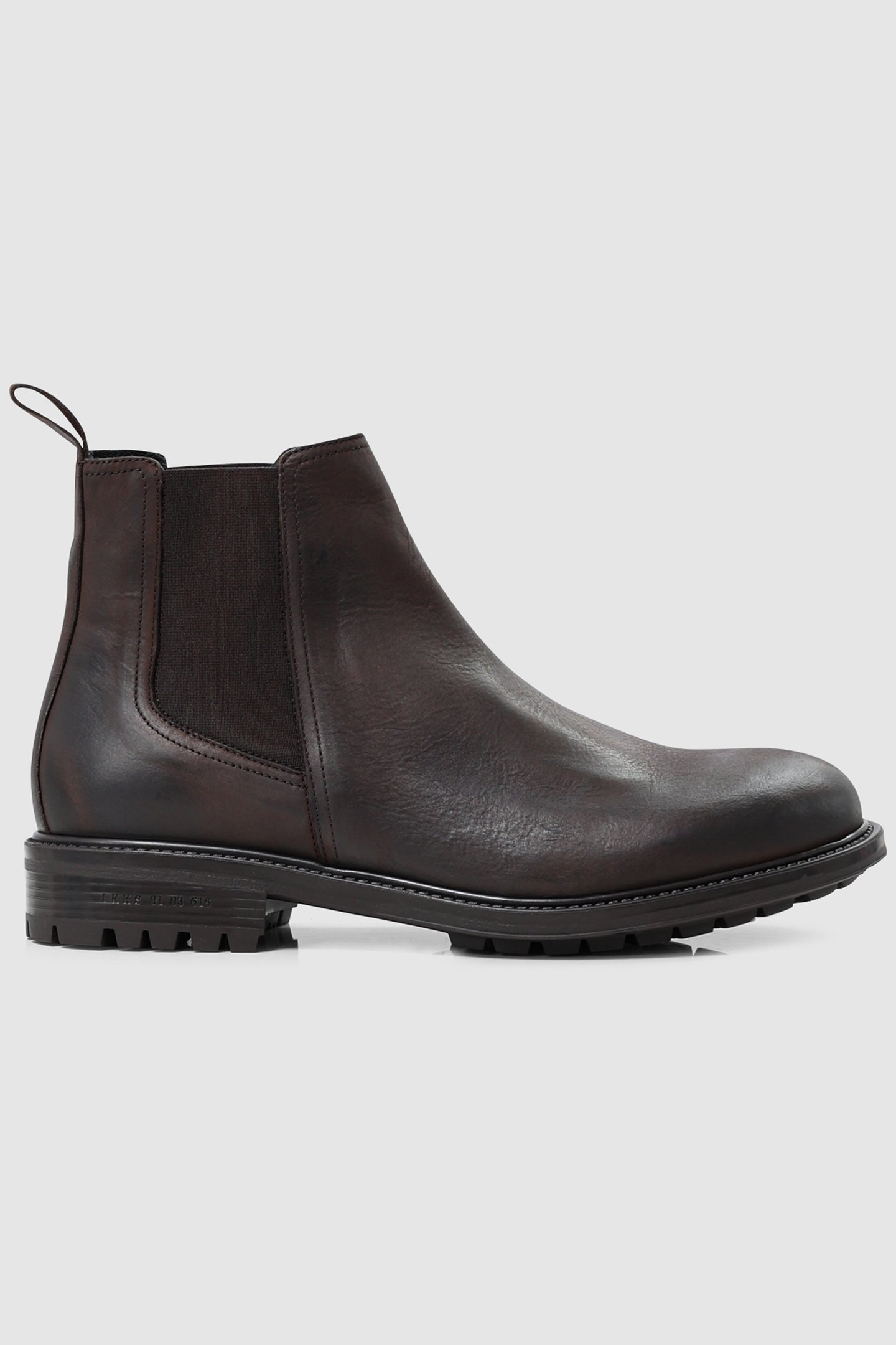 CHELSEA BOOTS BROWN NOTCHED NUBUCK LEATHER HOMME 1