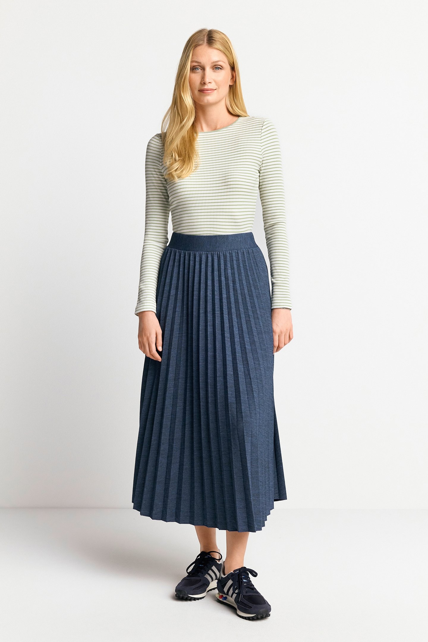 ORGANIC RIB LONGSLEEVE STRIPED MATCHA 2