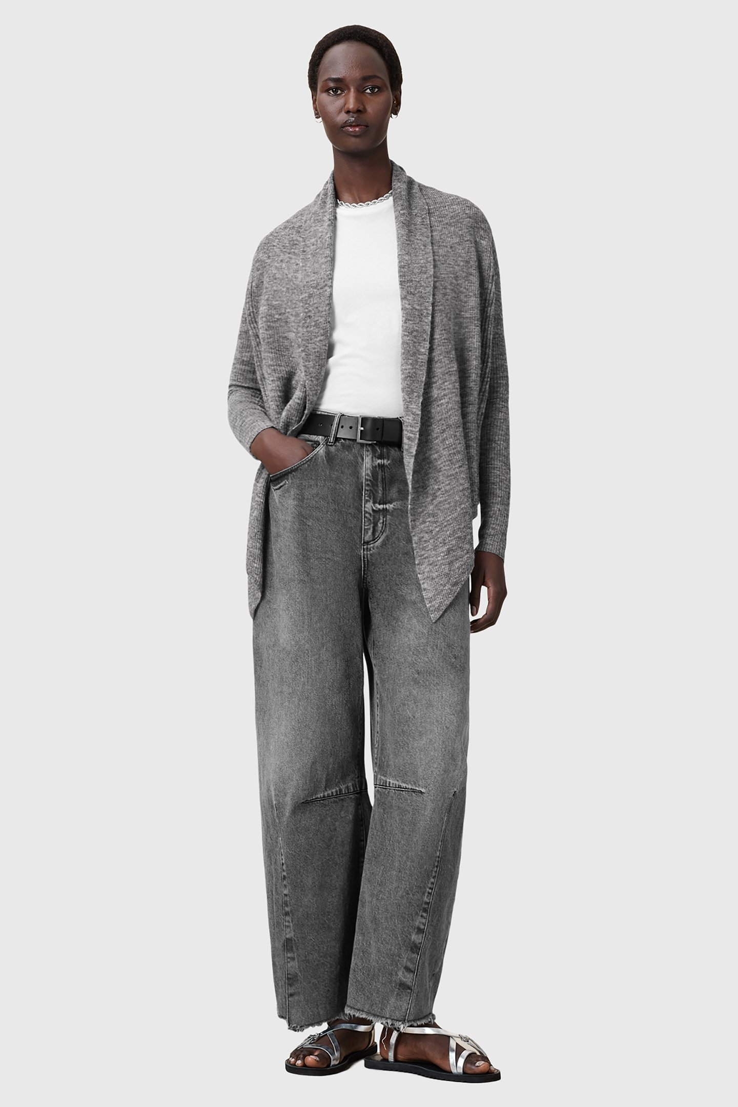 HARPER CARDIGAN PALE GREY 3