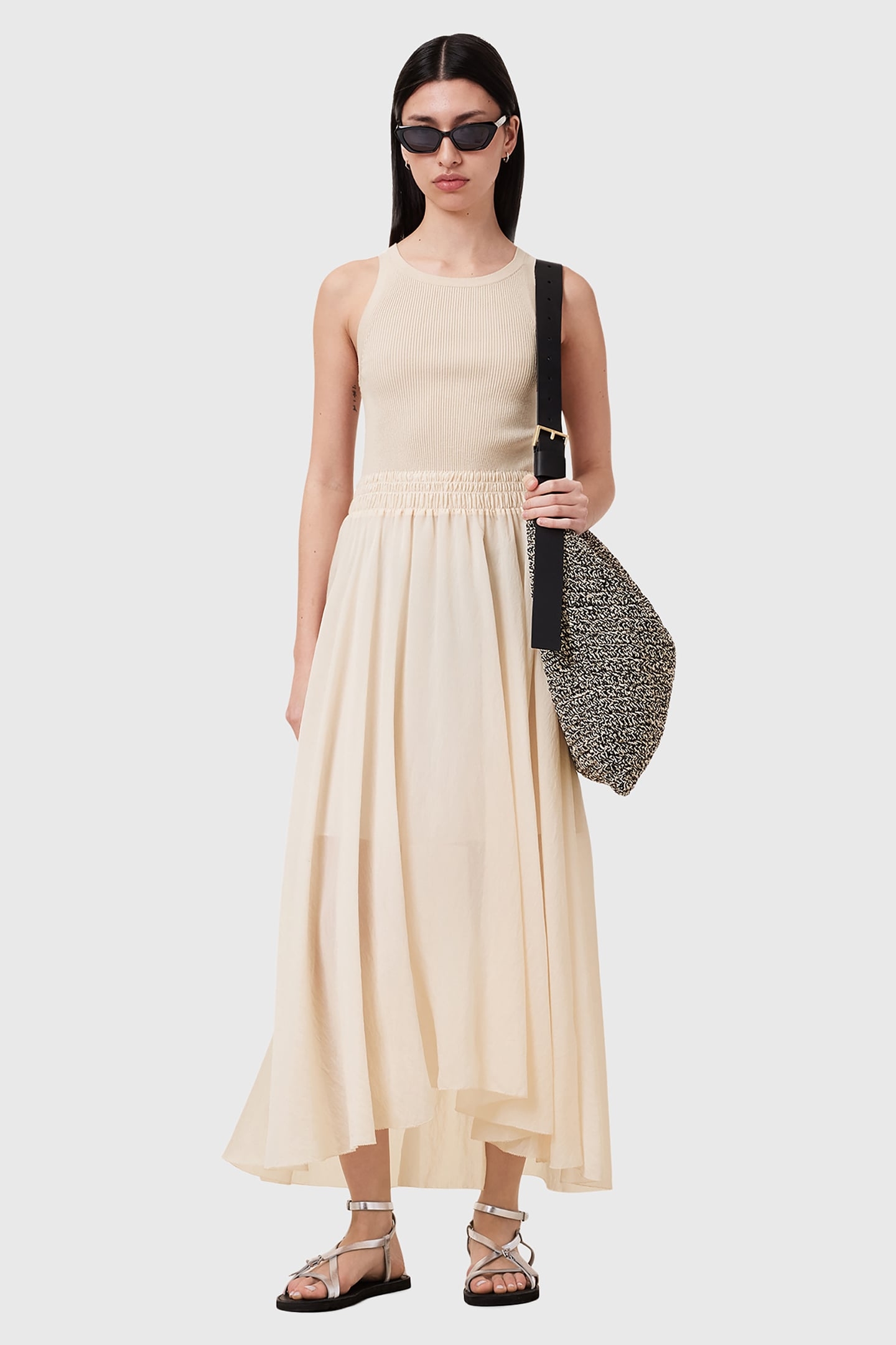 ZENIA DRESS ALMOND WHITE 4