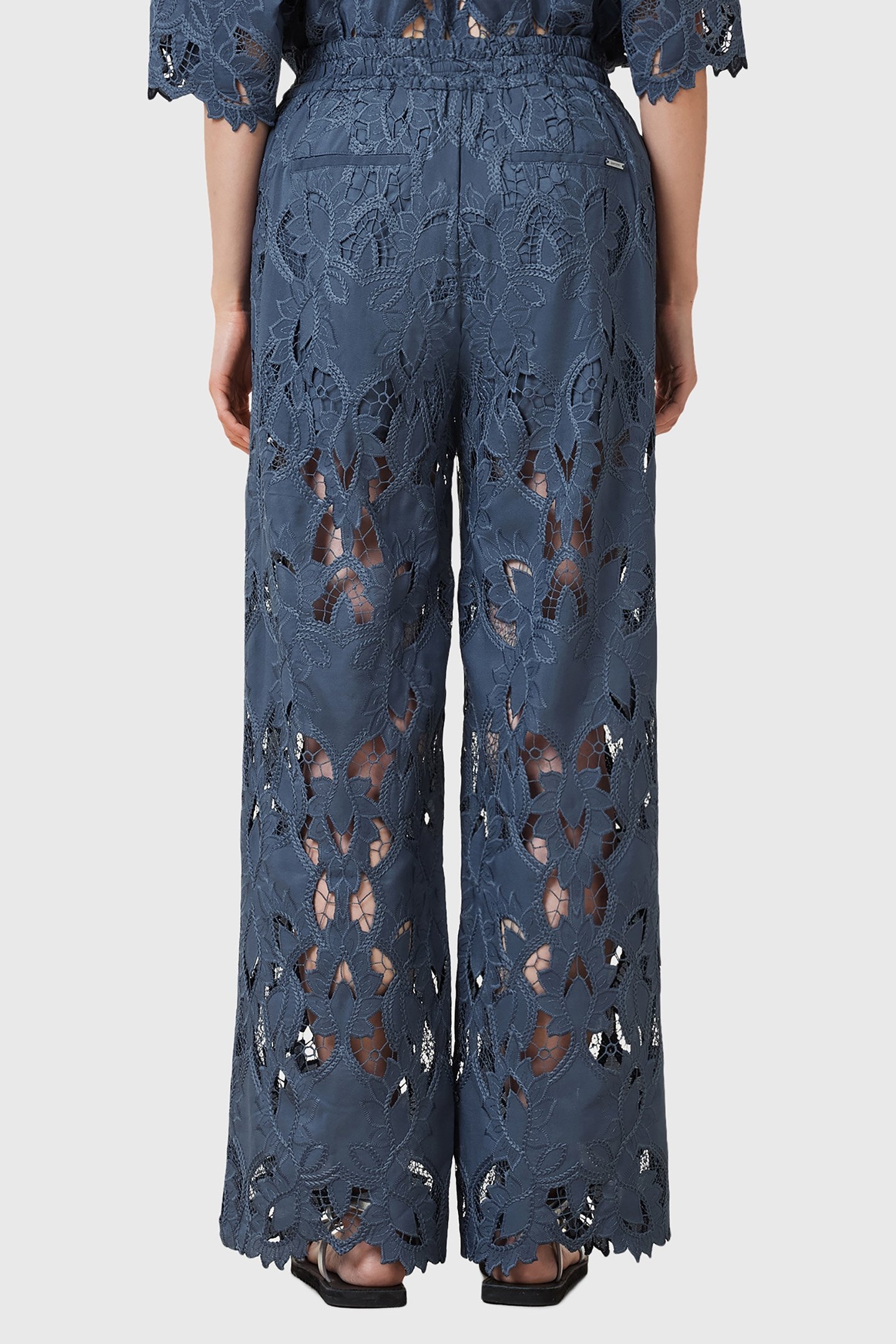 CHARLI EMB TROUSER DUSTY BLUE 2