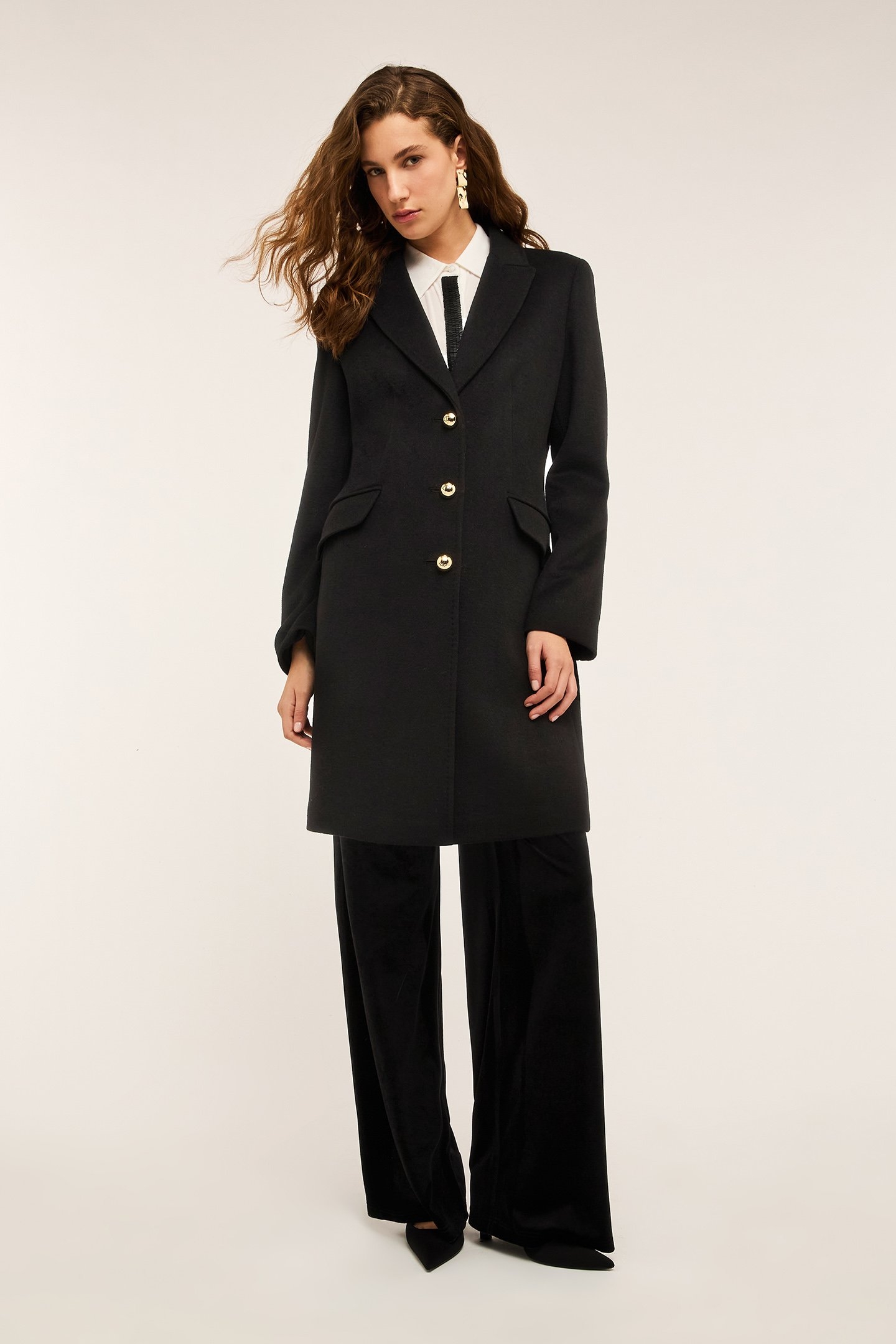 SINGLE-BREASTED SLIM FIT COAT BLACK 2