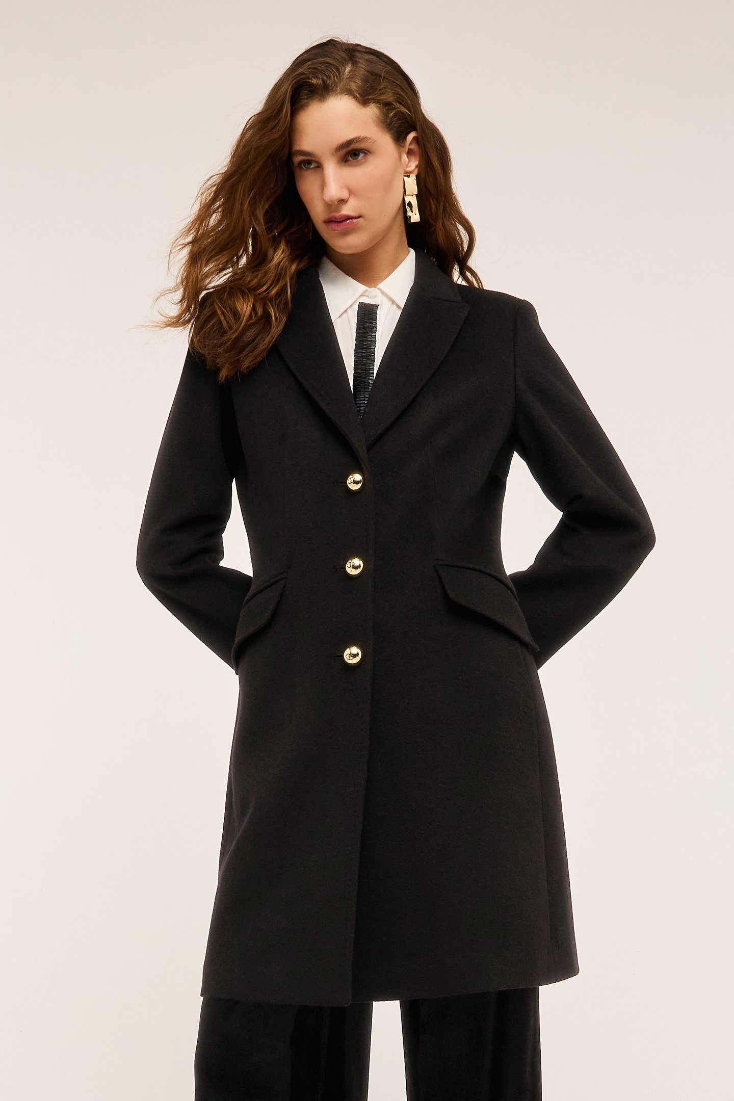 SINGLE-BREASTED SLIM FIT COAT BLACK 1
