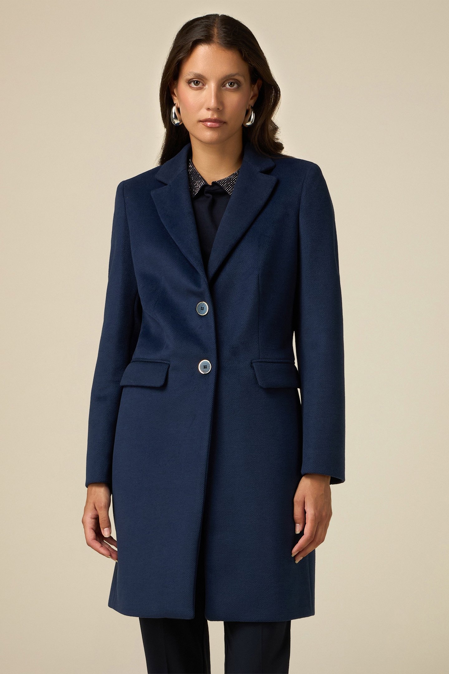 SINGLE-BREASTED COAT WITH POCKETS BLUE 1