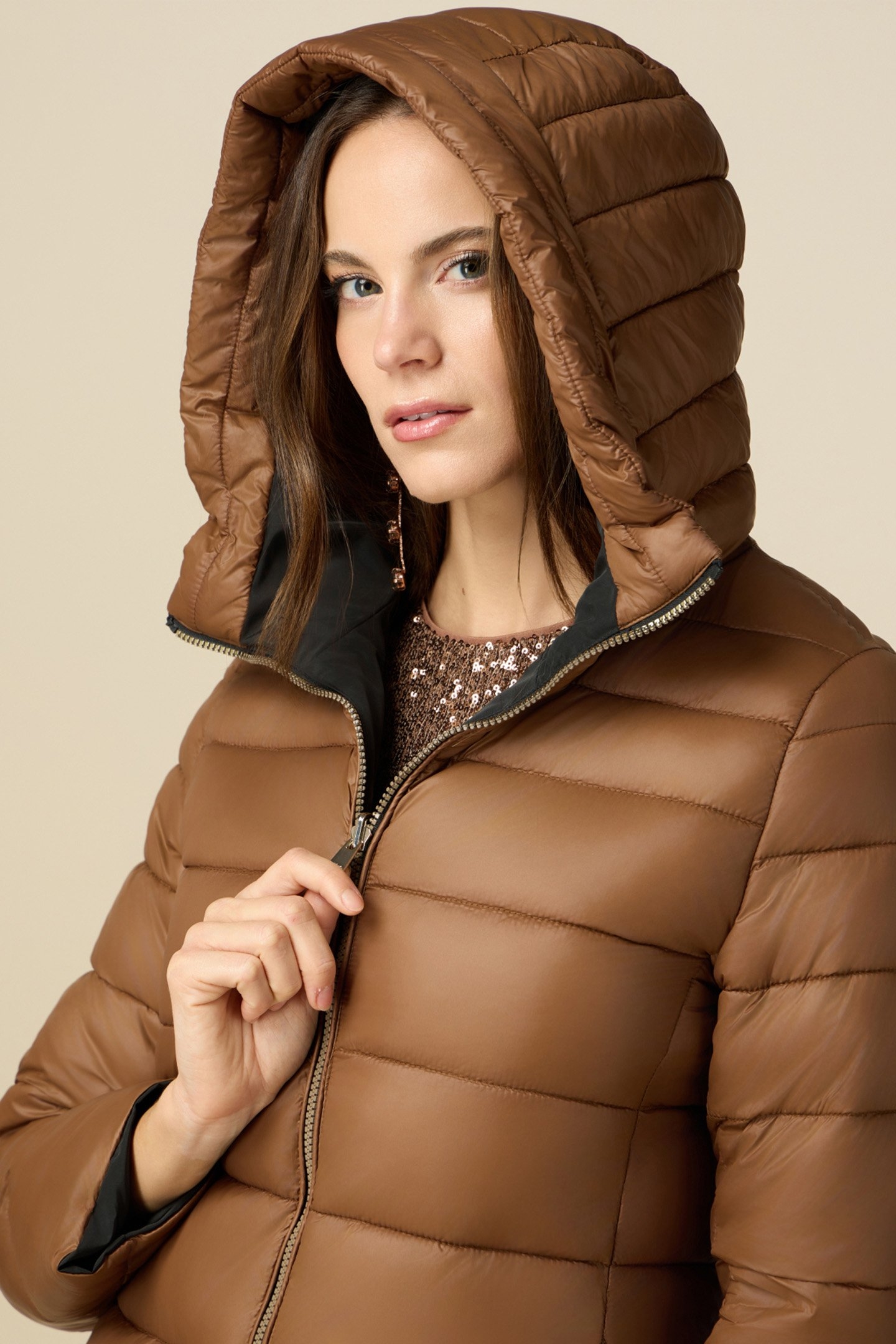 REVERSIBLE PARKA WITH HOOD BROWN 5