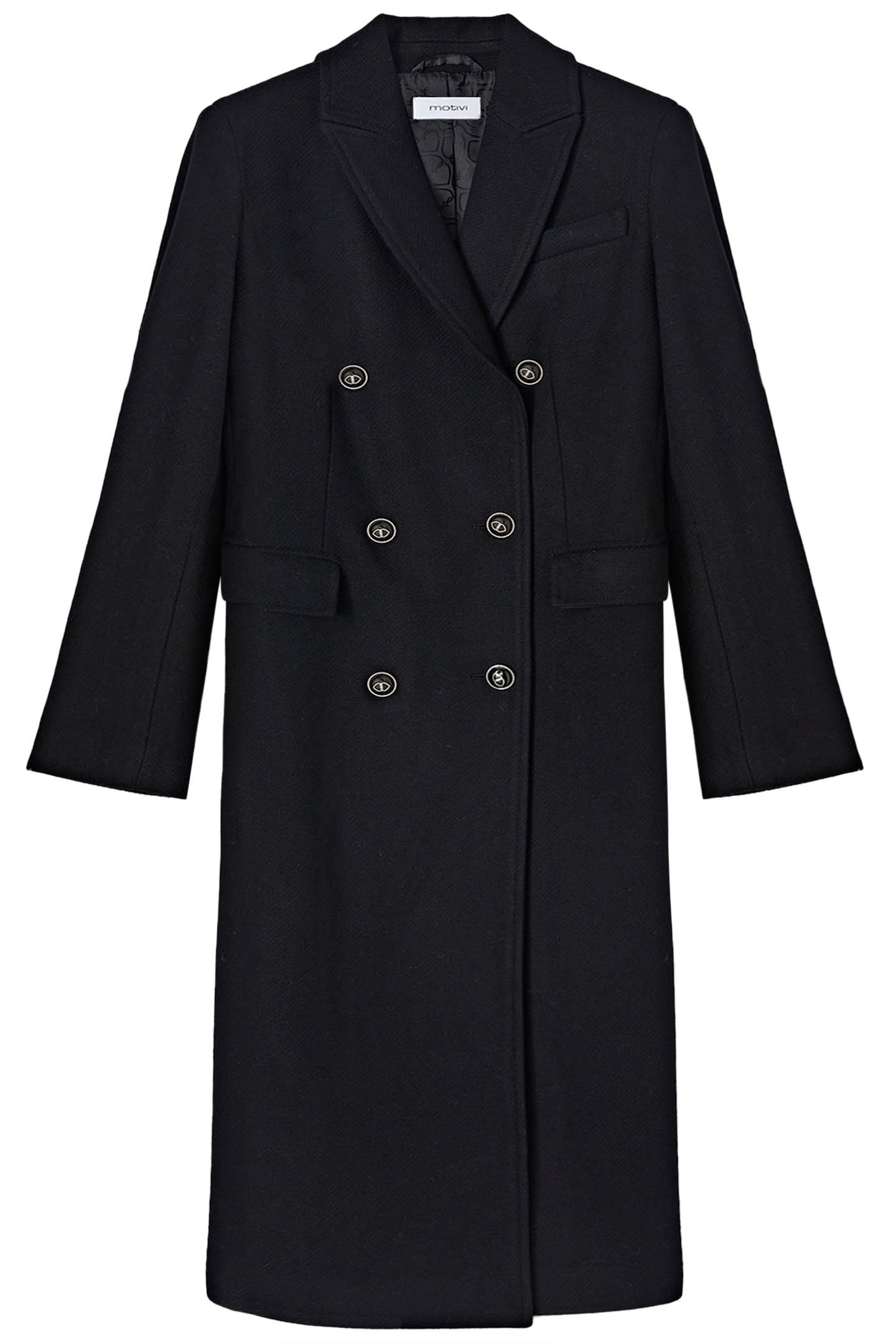DOUBLE-BREASTED CLOTH COAT BLACK 3