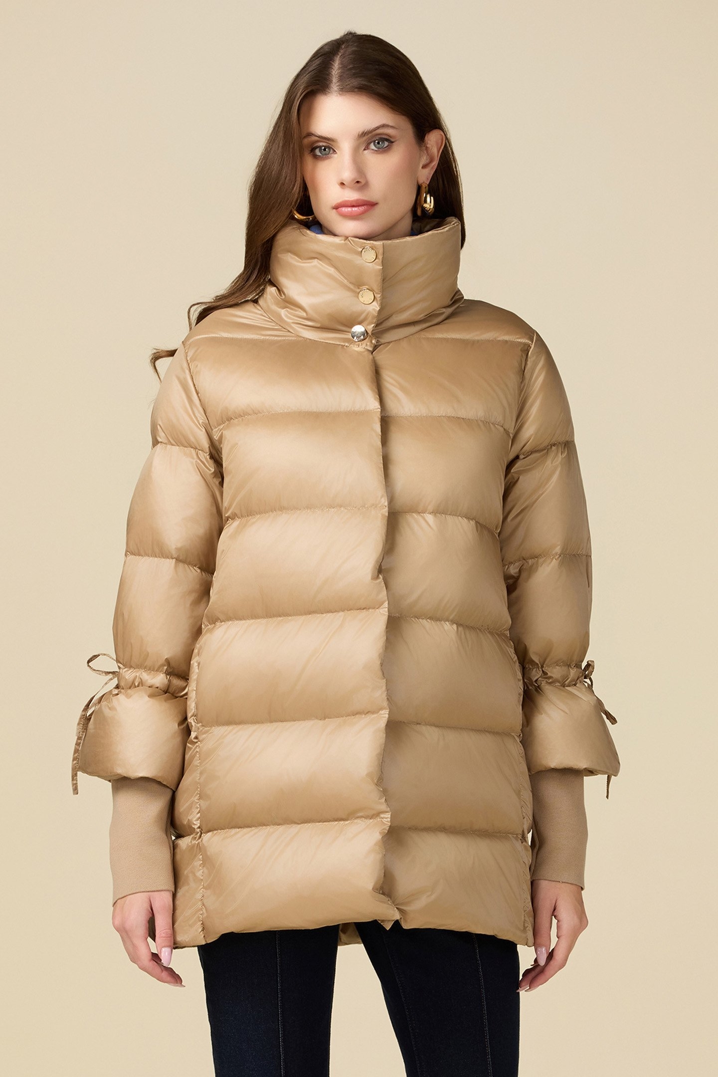 MIDI GENUINE DOWN JACKET BEIGE 1