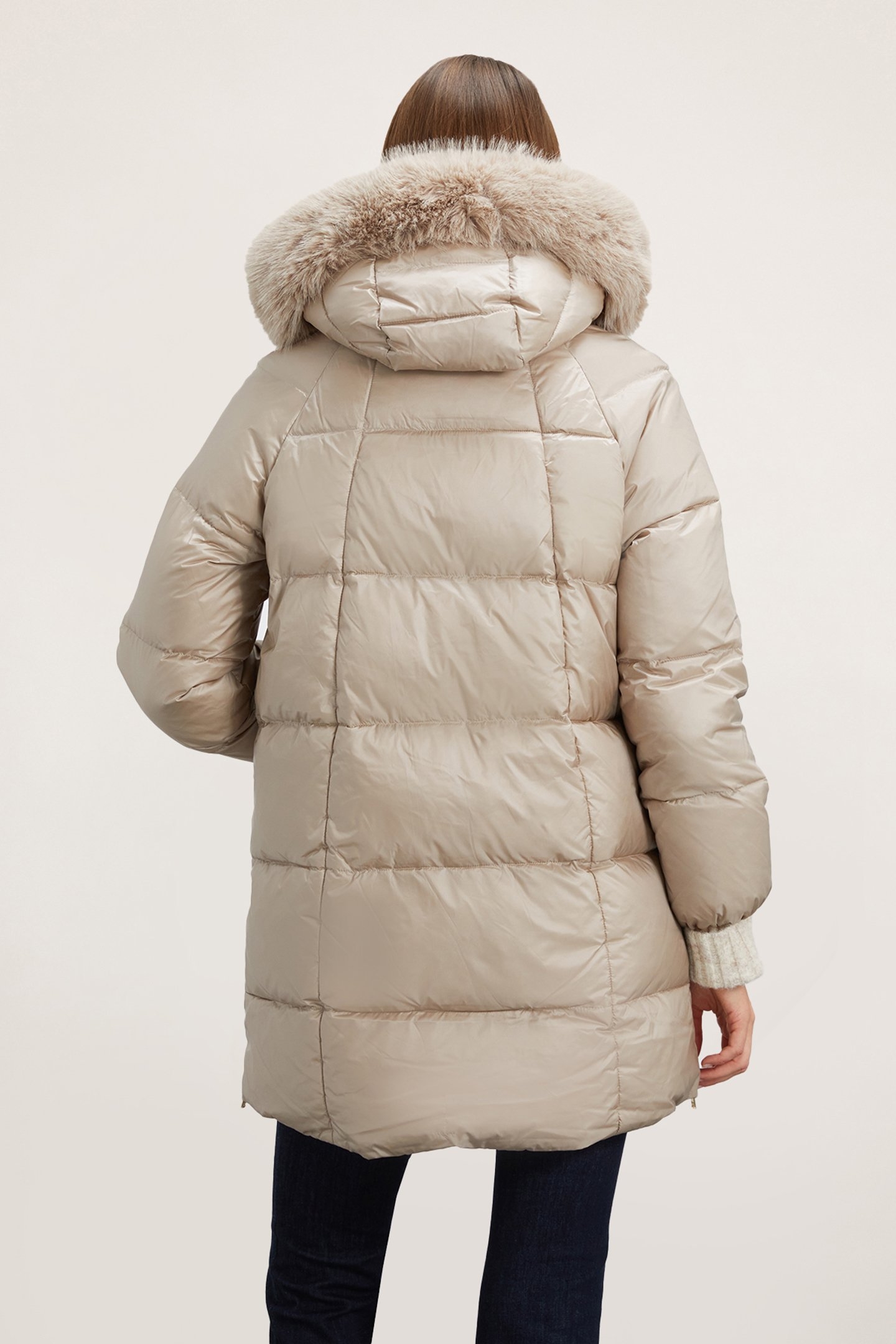 PADDED JACKET WITH HOOD BEIGE 2