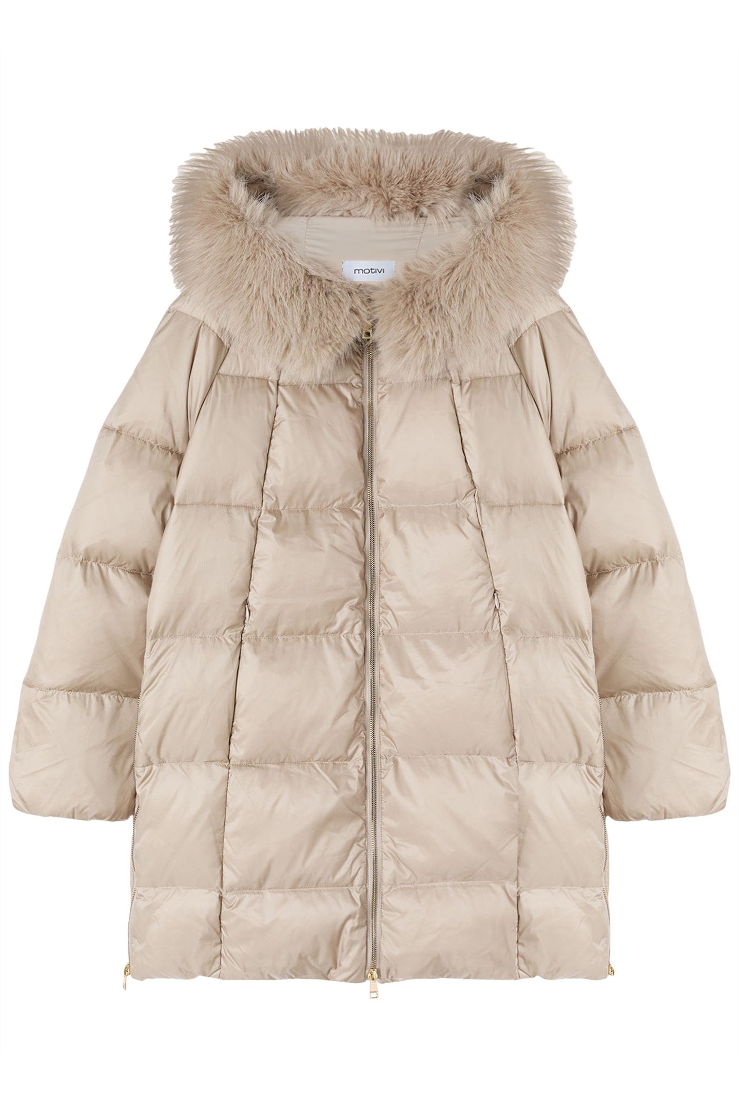 PADDED JACKET WITH HOOD BEIGE 4