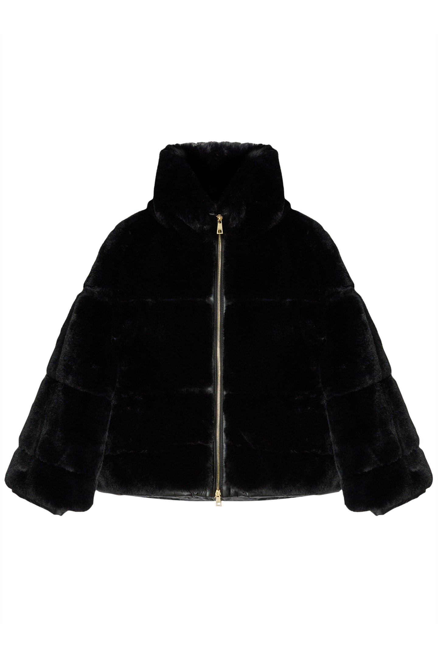 PLUSH CAPE WITH PADDING BLACK 4