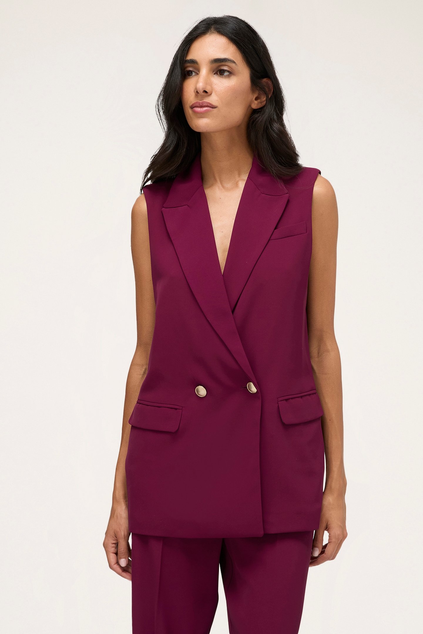 LONG CADY WAISTCOAT BORDEAUX 1