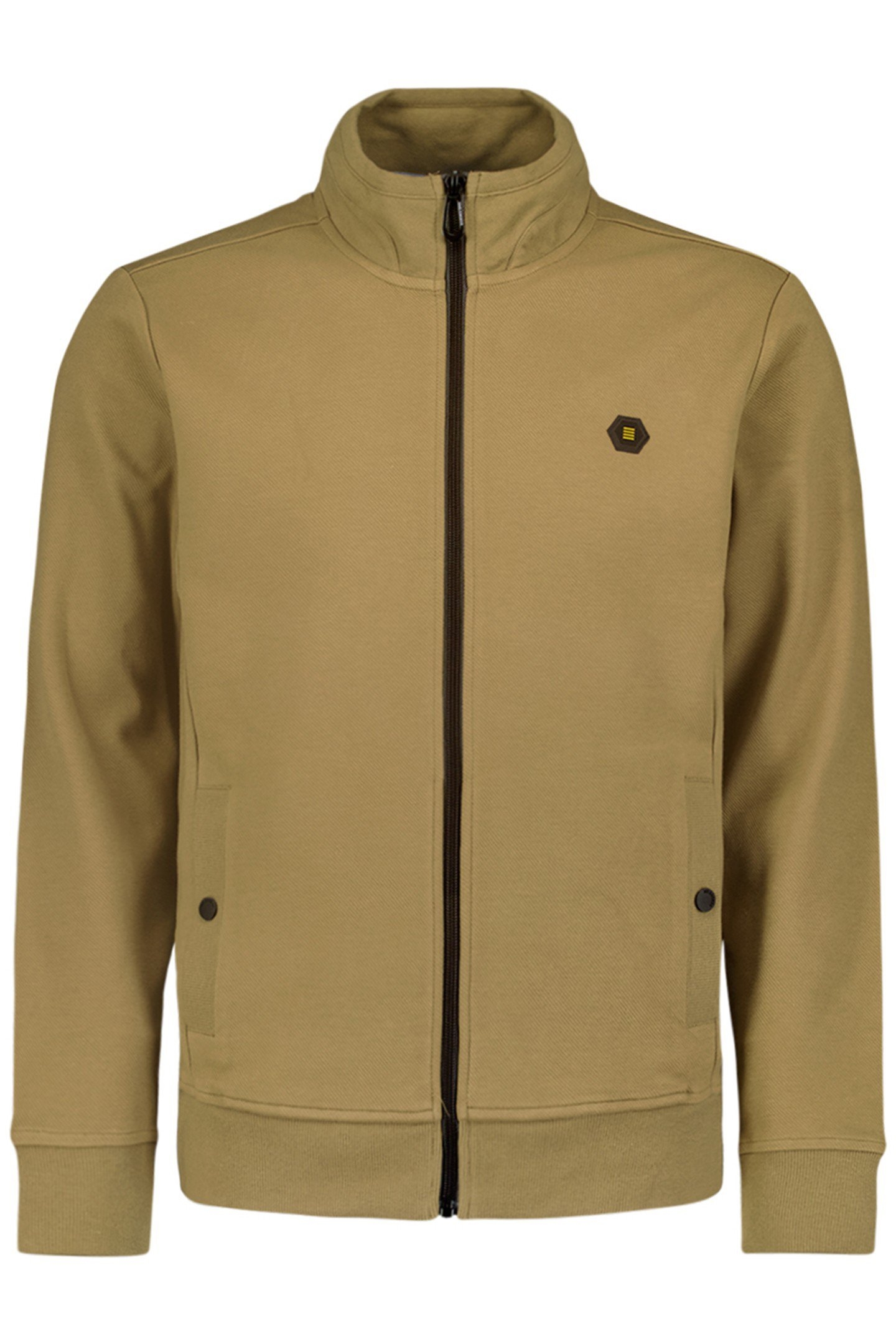 SWEATER FULL ZIPPER TWILL JACQUARD KHAKI 4