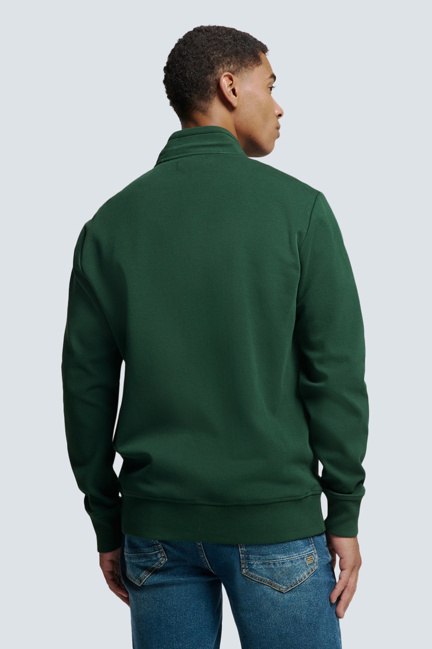SWEATER FULL ZIPPER TWILL JACQUARD DARK GREEN 2