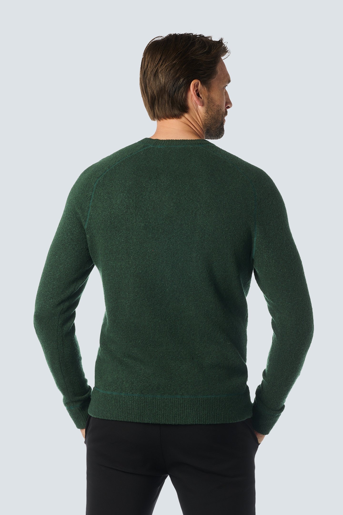 PULLOVER CREWNECK MELANGE WITH WOOL DARK GREEN 2