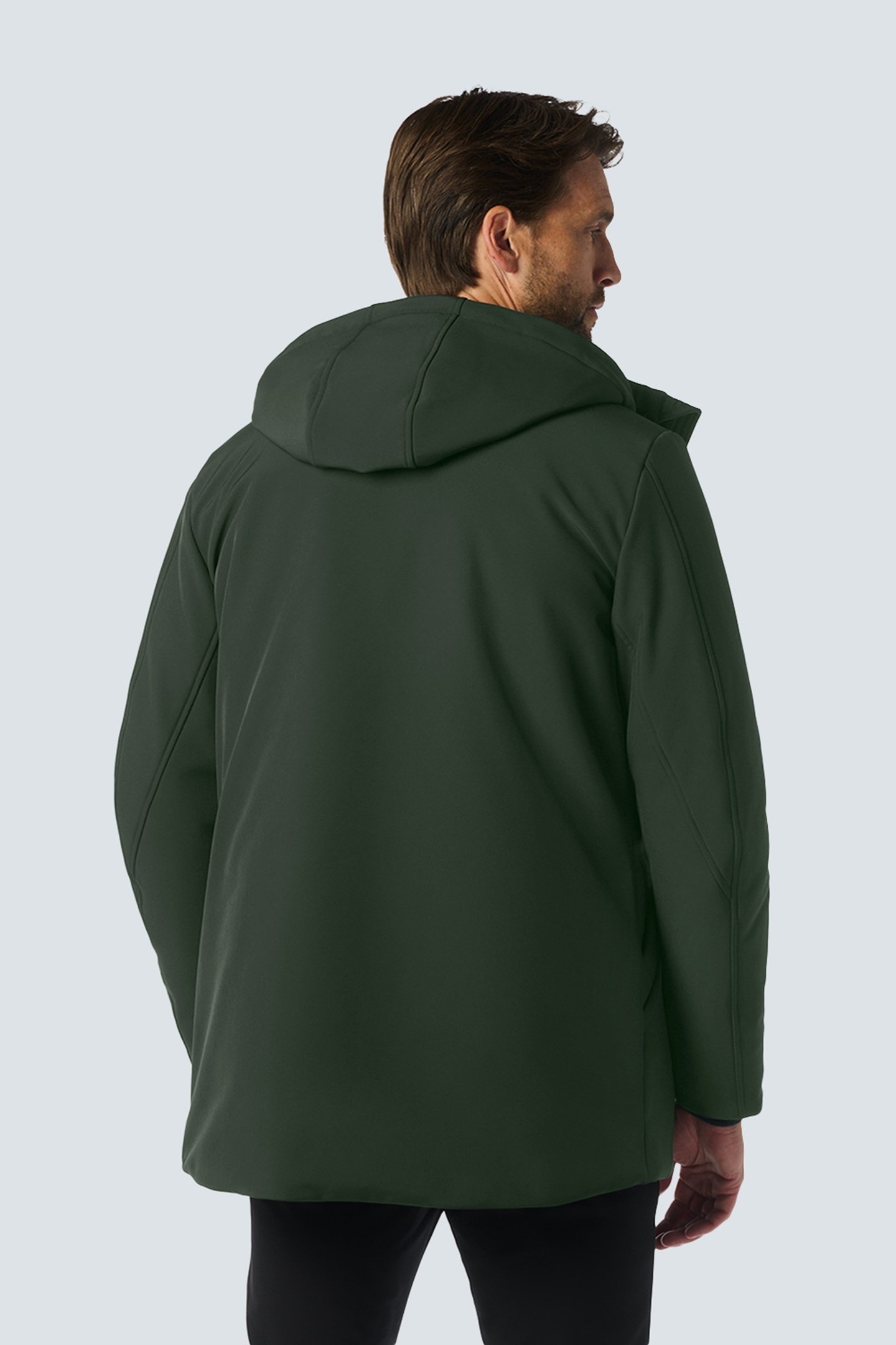 JACKET MEDIUM LONG FIT HOODED SOFTSHELL STRETCH DARK MOSS 2