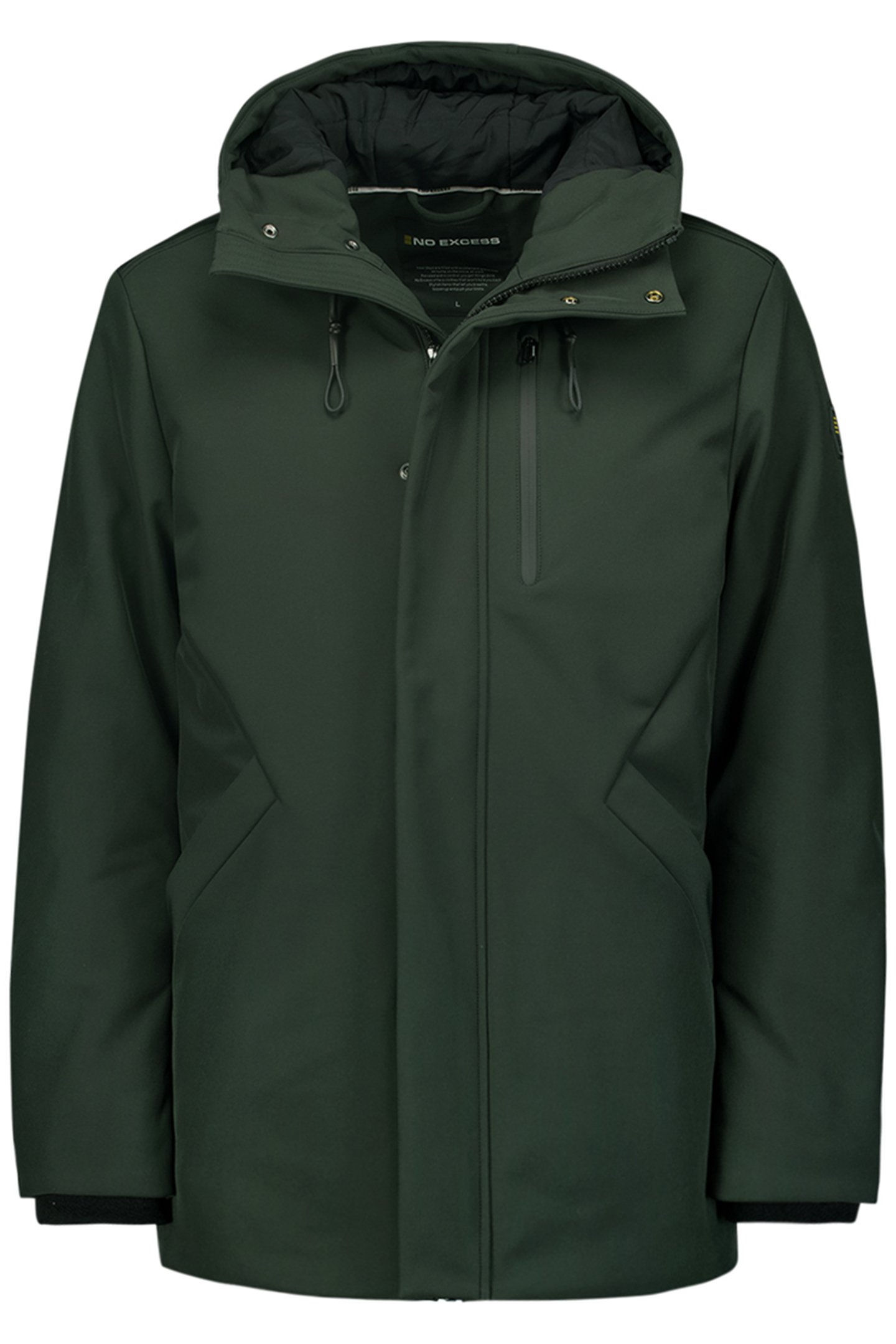 JACKET MEDIUM LONG FIT HOODED SOFTSHELL STRETCH DARK MOSS 5