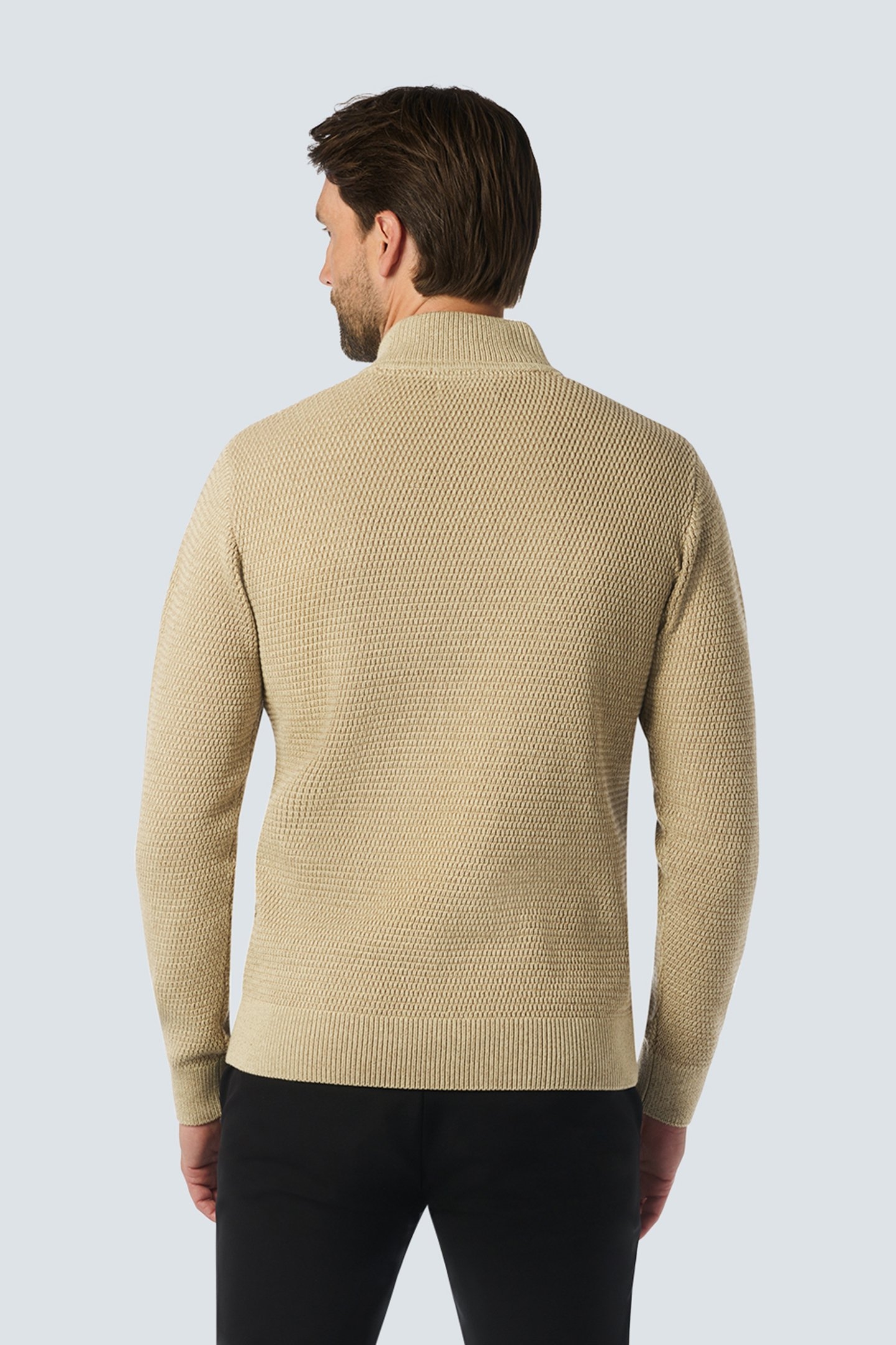 PULLOVER HALF ZIPPER 2 COLOURED MELANGE CEMENT 2