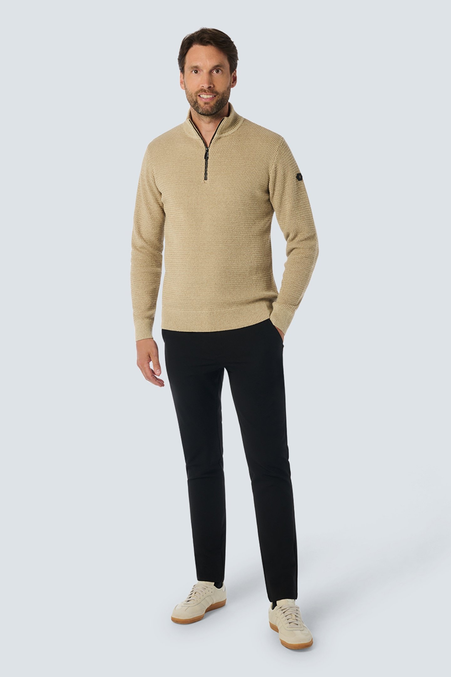 PULLOVER HALF ZIPPER 2 COLOURED MELANGE CEMENT 3