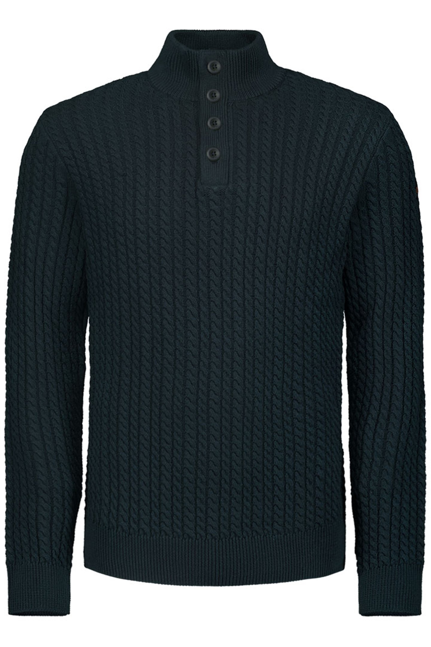 PULLOVER HALF ZIPPER AND BUTTON SOLID JACQUARD NIGHT 4