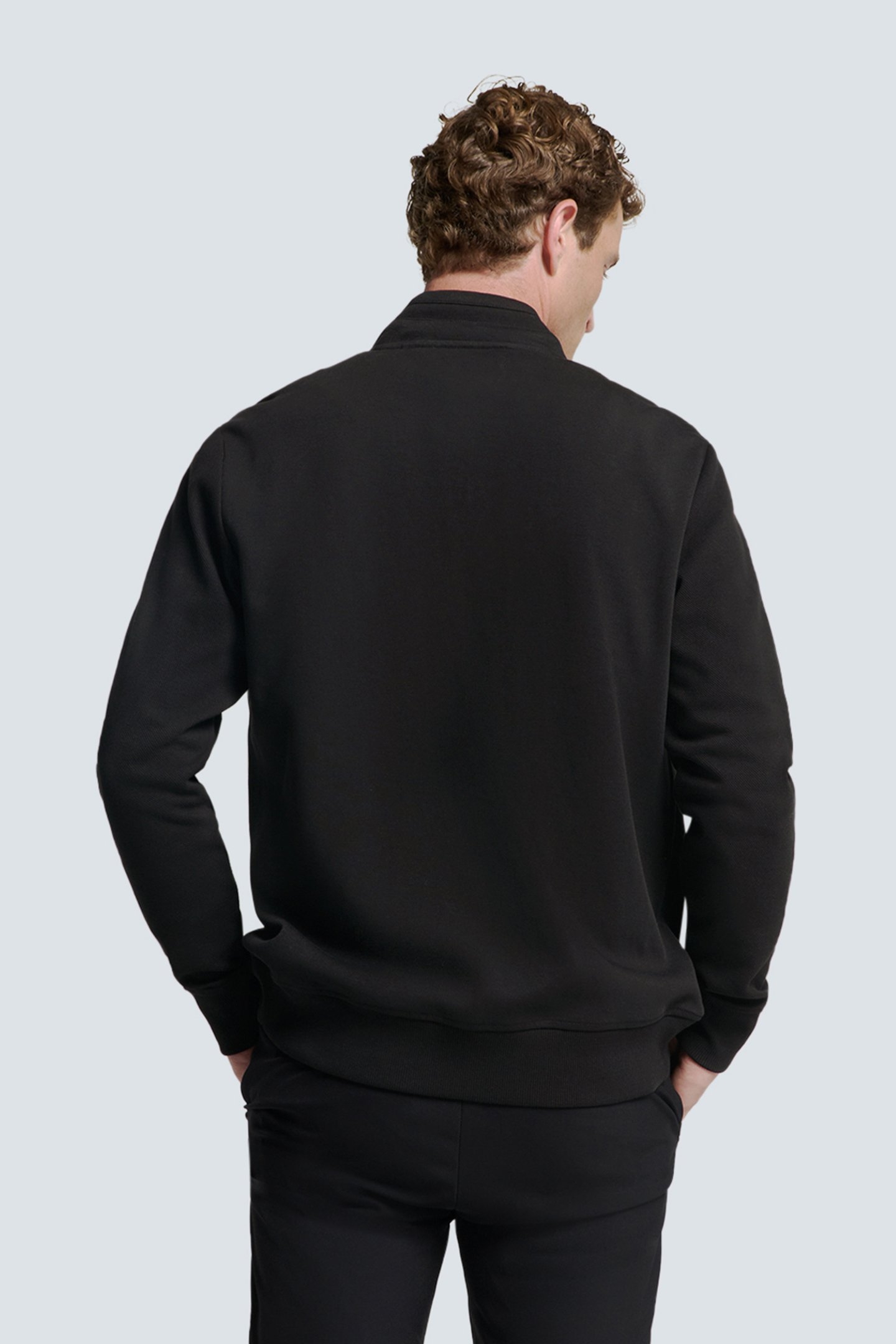 SWEATER FULL ZIPPER TWILL JACQUARD BLACK 2
