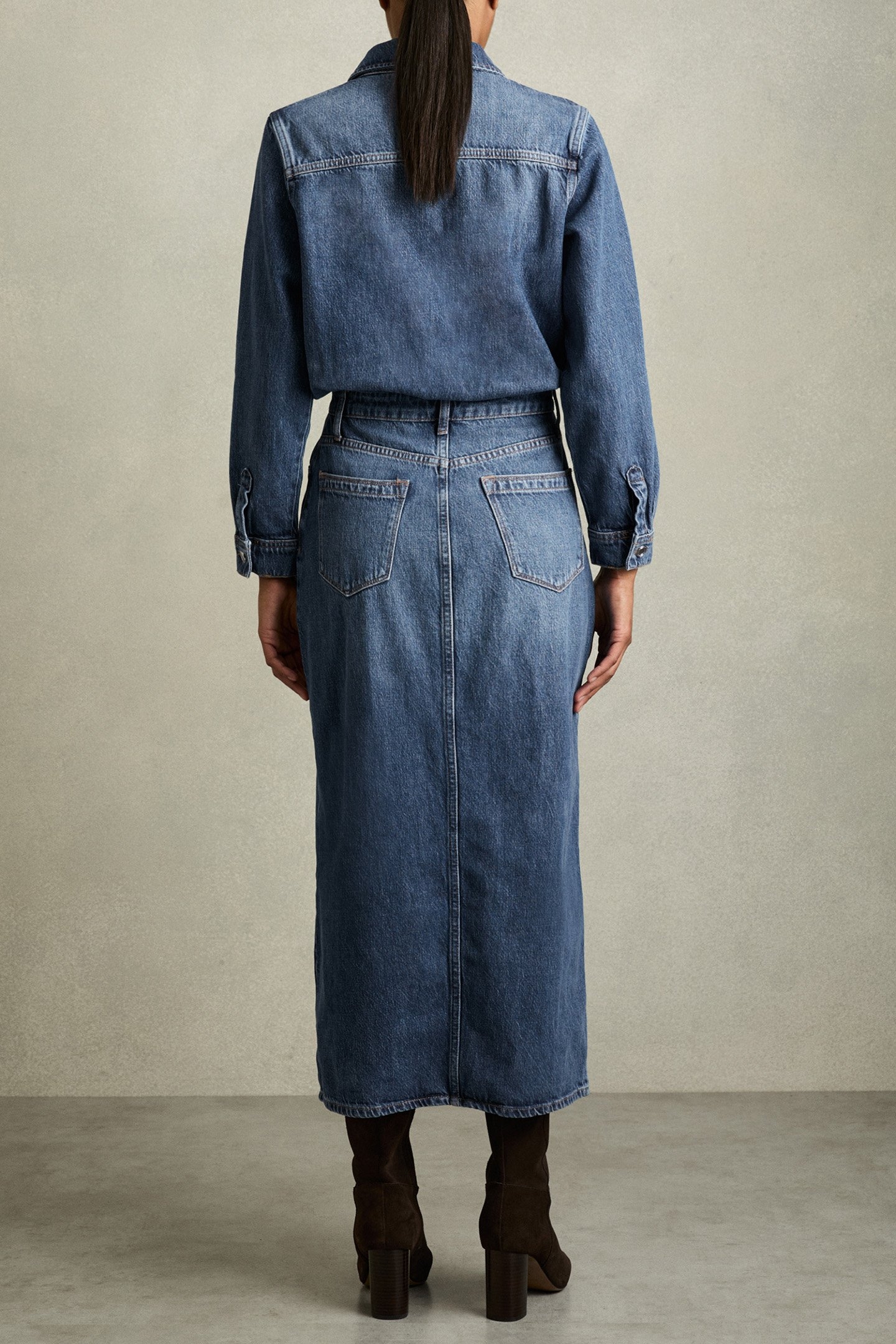 DENIM MIDI DRESS INDIGO 2