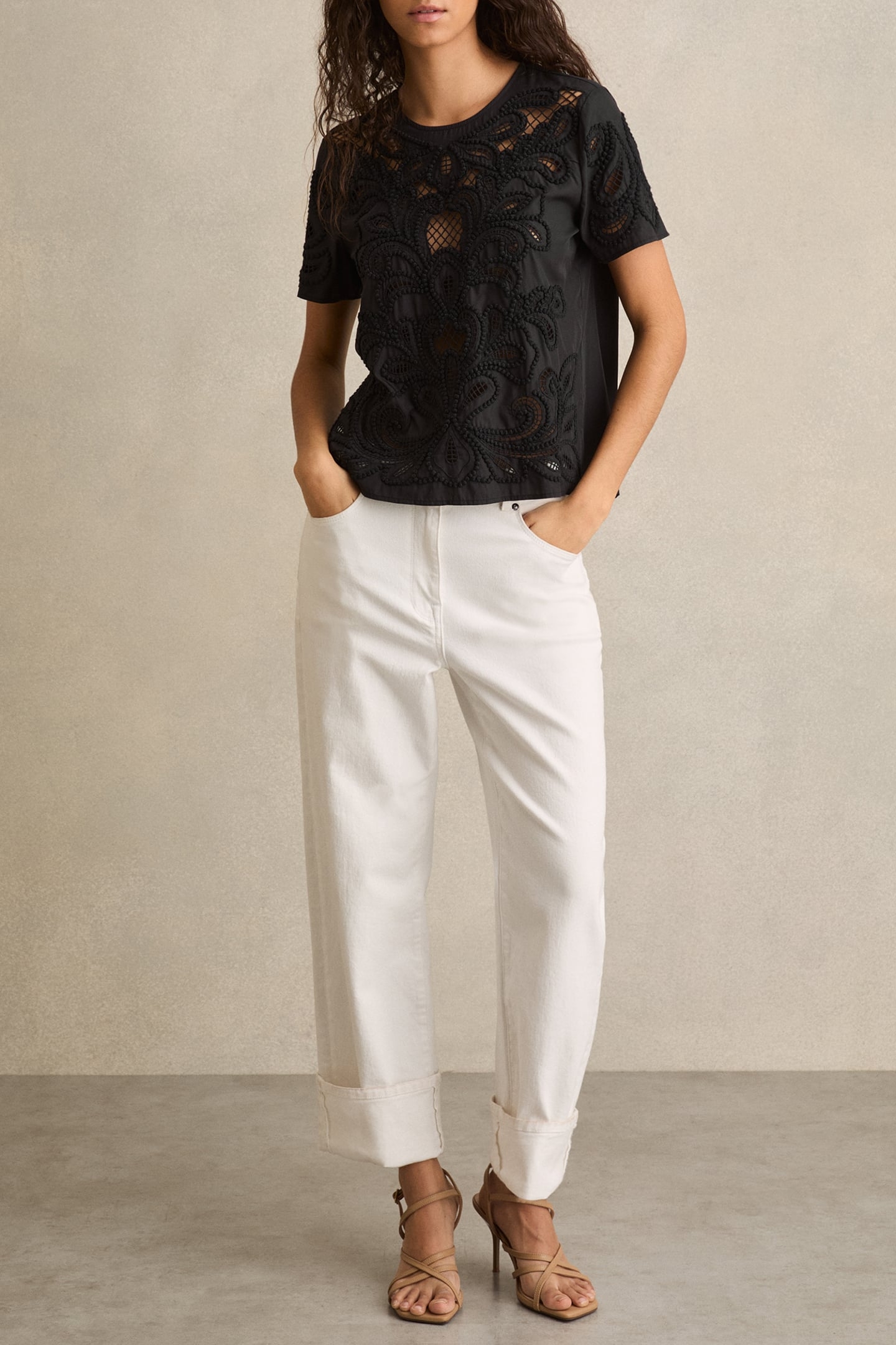 FLORAL CUT OUT TOP BLACK 3