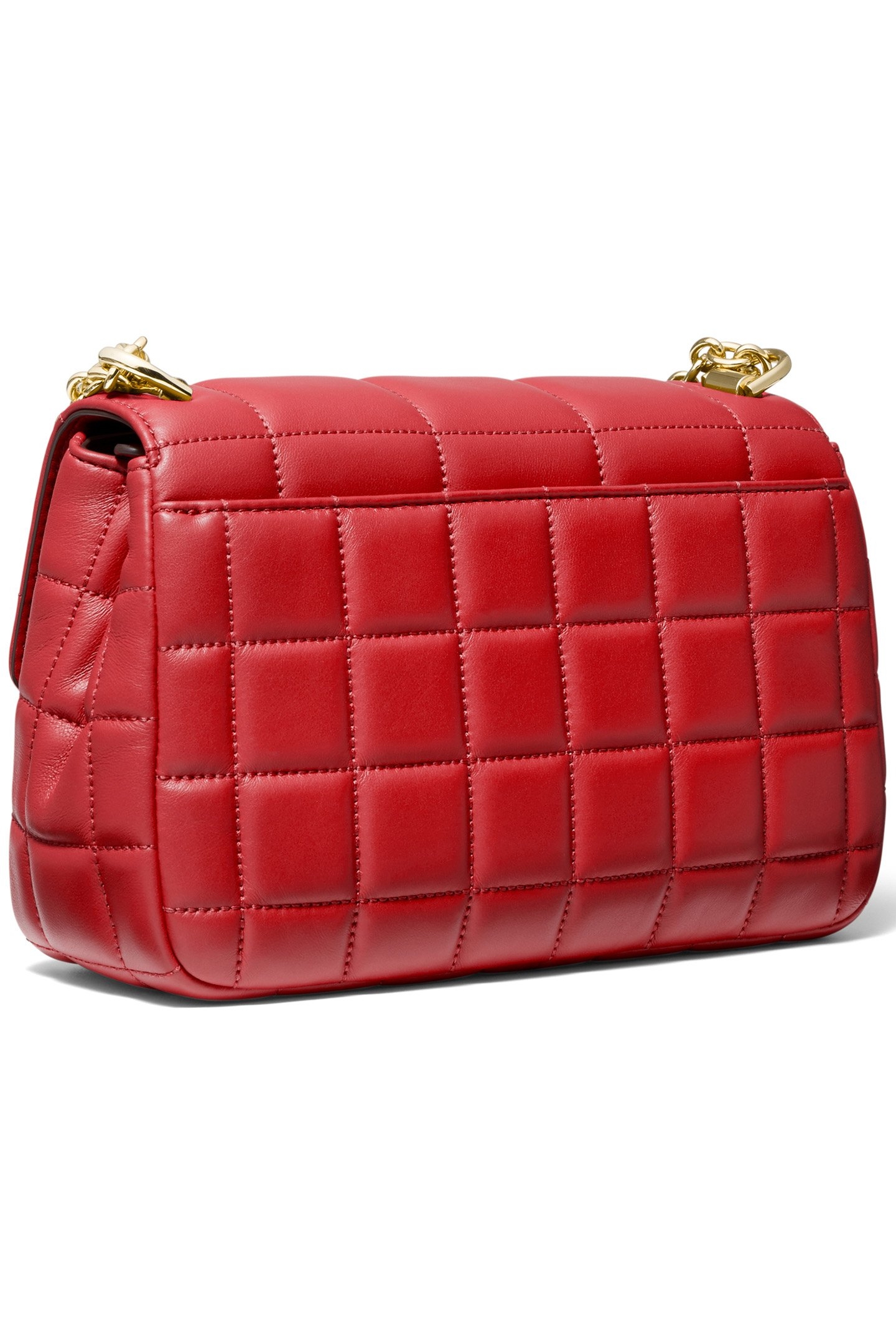 PADDED CHAIN SHOULDER BAG IN RED 3