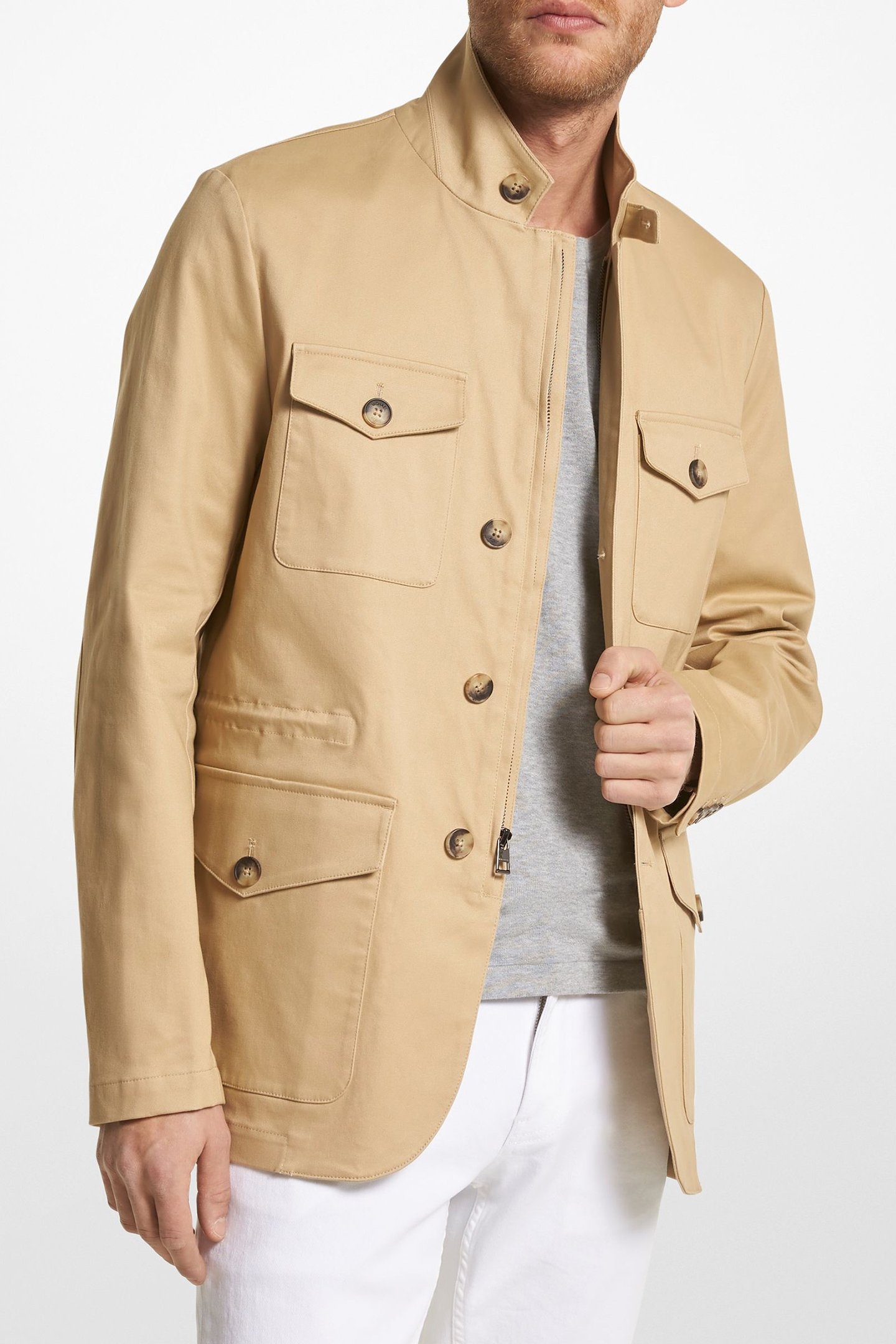 CHINO FIELD JACKET IN KHAKI 1