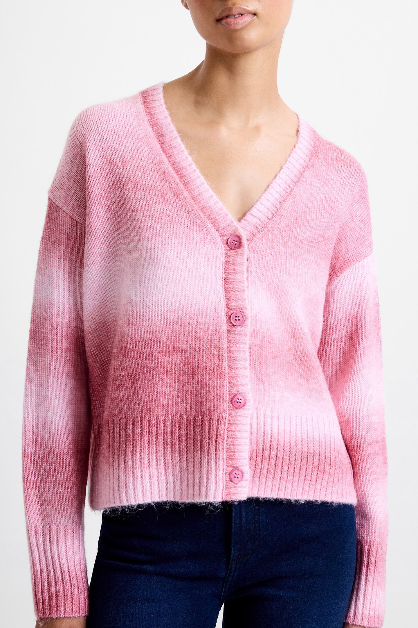 BABYSOFT L/S OMBRE CARDIGAN PINK MULTI 1