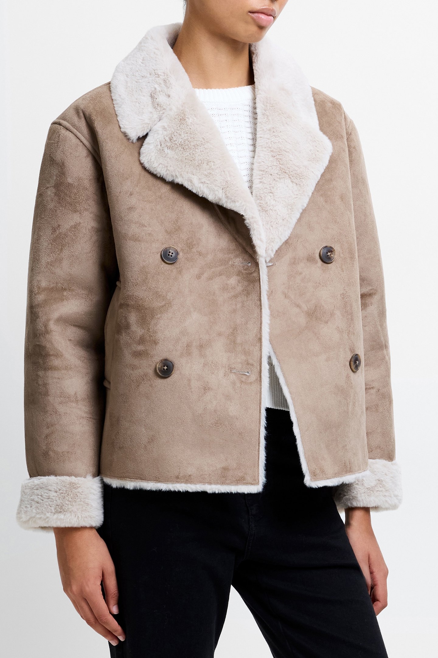 FAUX SUEDE DB TAUPE 3