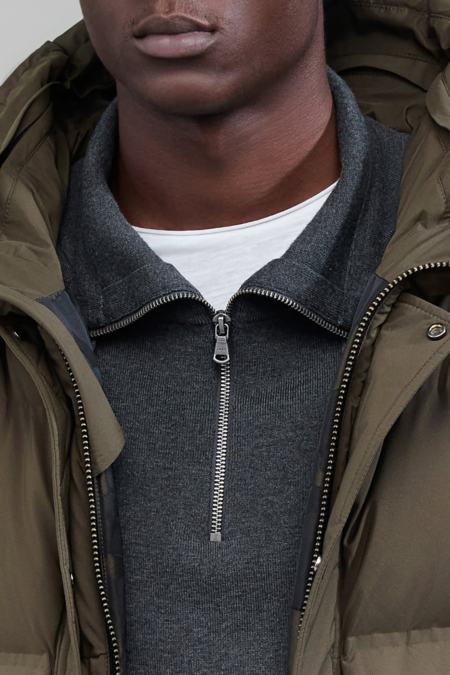 DARK KHAKI QUILTED PADDED JACKET DARK KAKI 7