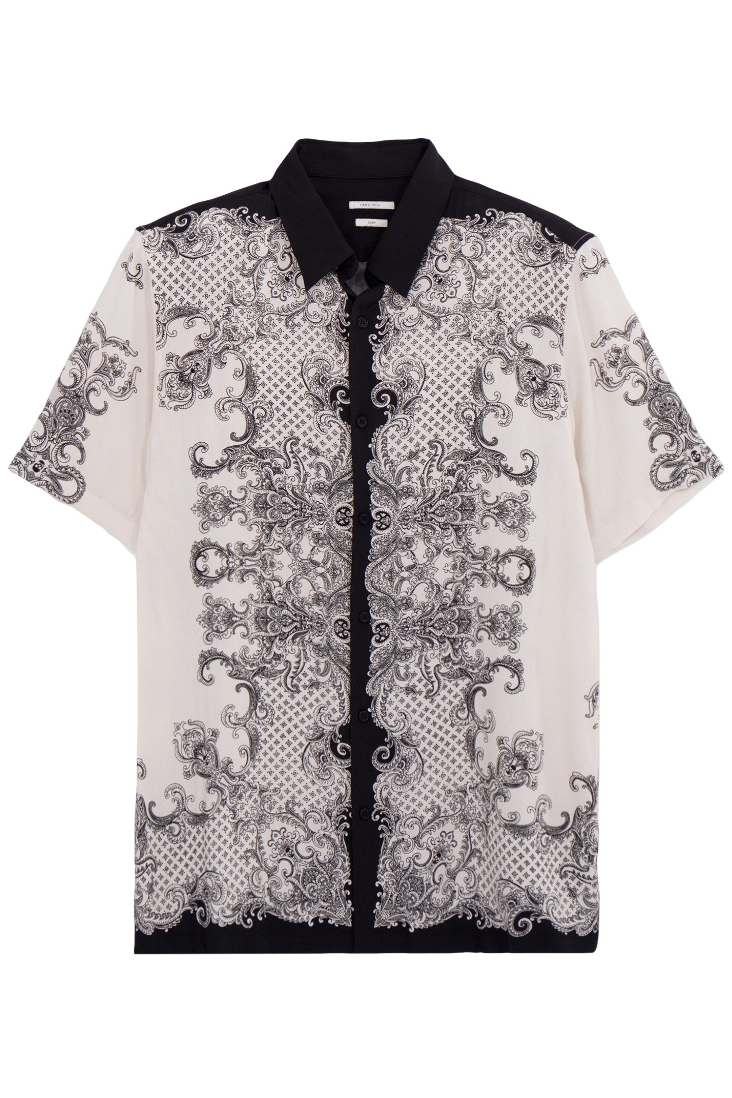 BLACK REGULAR SHIRT WITH BAROQUE MOTIF BLACK 4