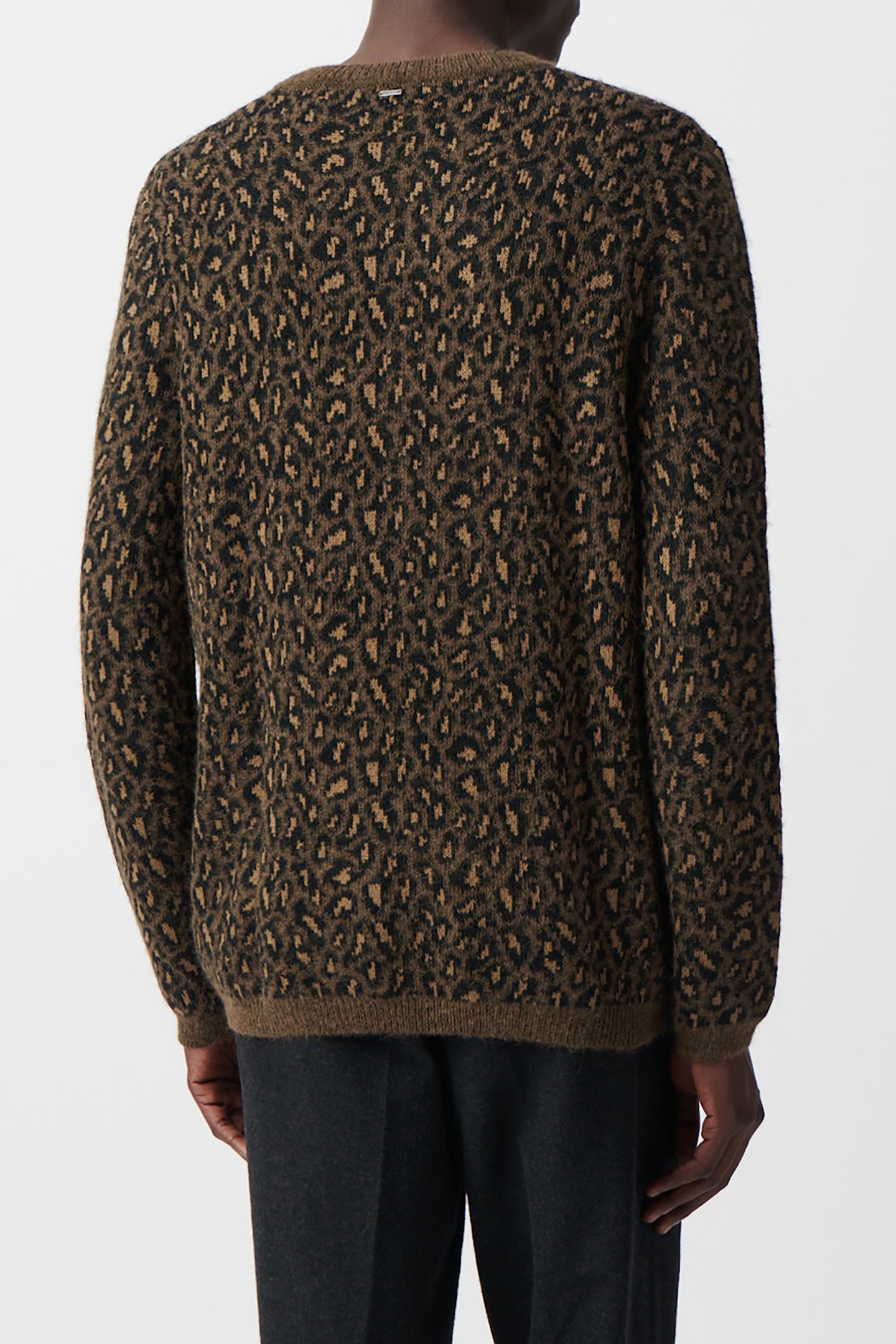 BEIGE KNIT LEOPARD JACQUARD SWEATER BEIGE 2