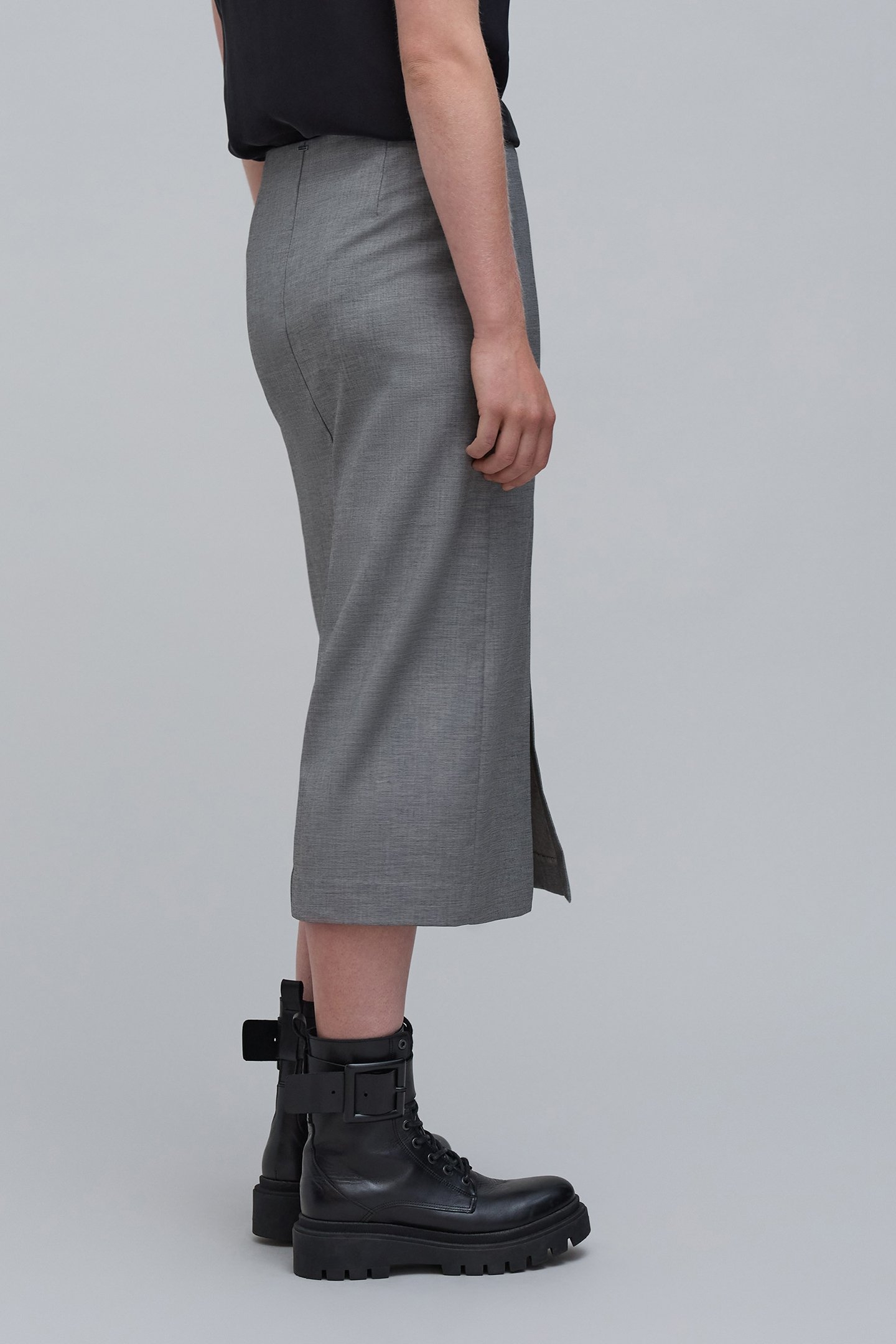 FAUX-UNI GRAY PENCIL SKIRT GREY 6