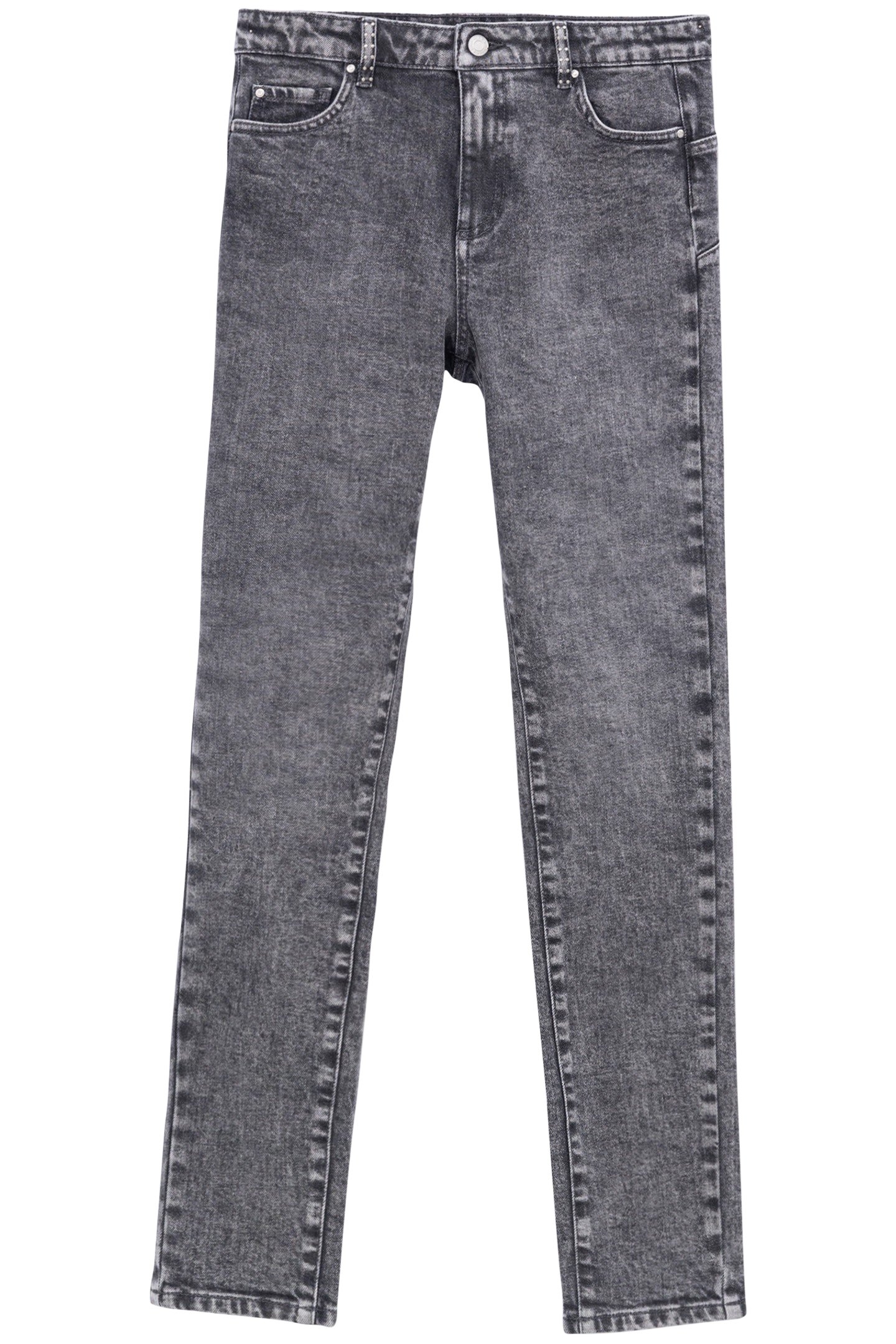 GREY SLIM-FIT PANTS WITH STUD DETAILING GREY 3